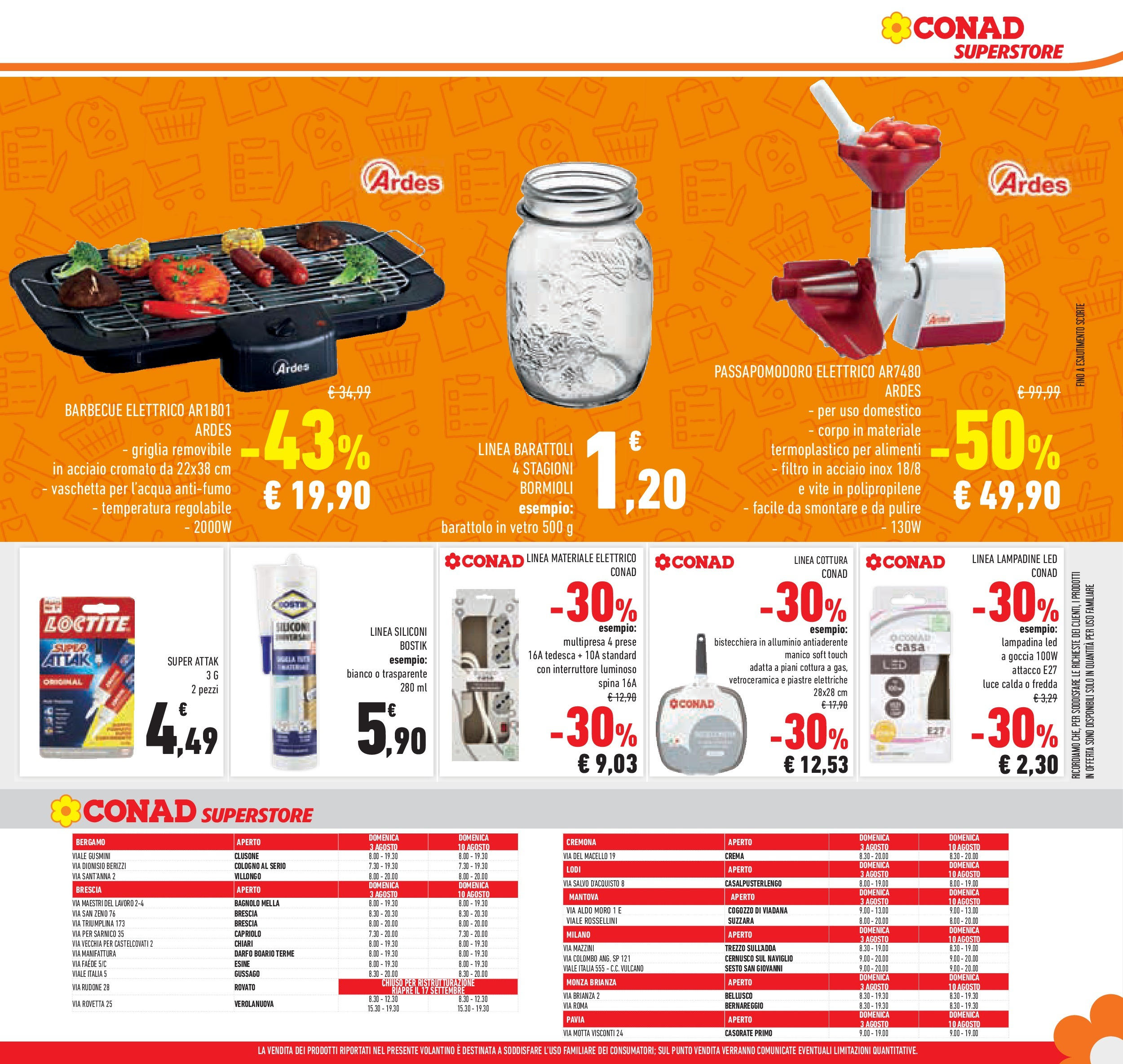 Volantino Conad dal 29/07/2025 > Anteprima - Agosto | Pagina: 25 | Prodotti: Barbecue, Silicone, Griglia, Barattoli
