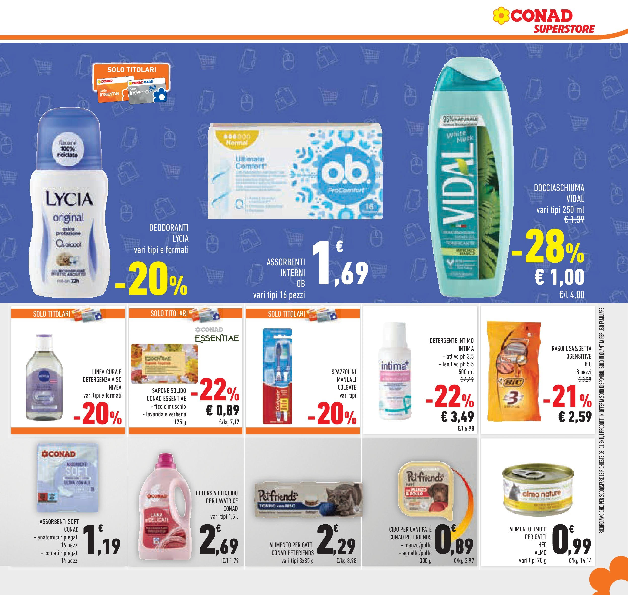 Volantino Conad dal 29/07/2025 > Anteprima - Agosto | Pagina: 33 | Prodotti: Detergente intimo, Lavatrice, Tonno, Lavanda