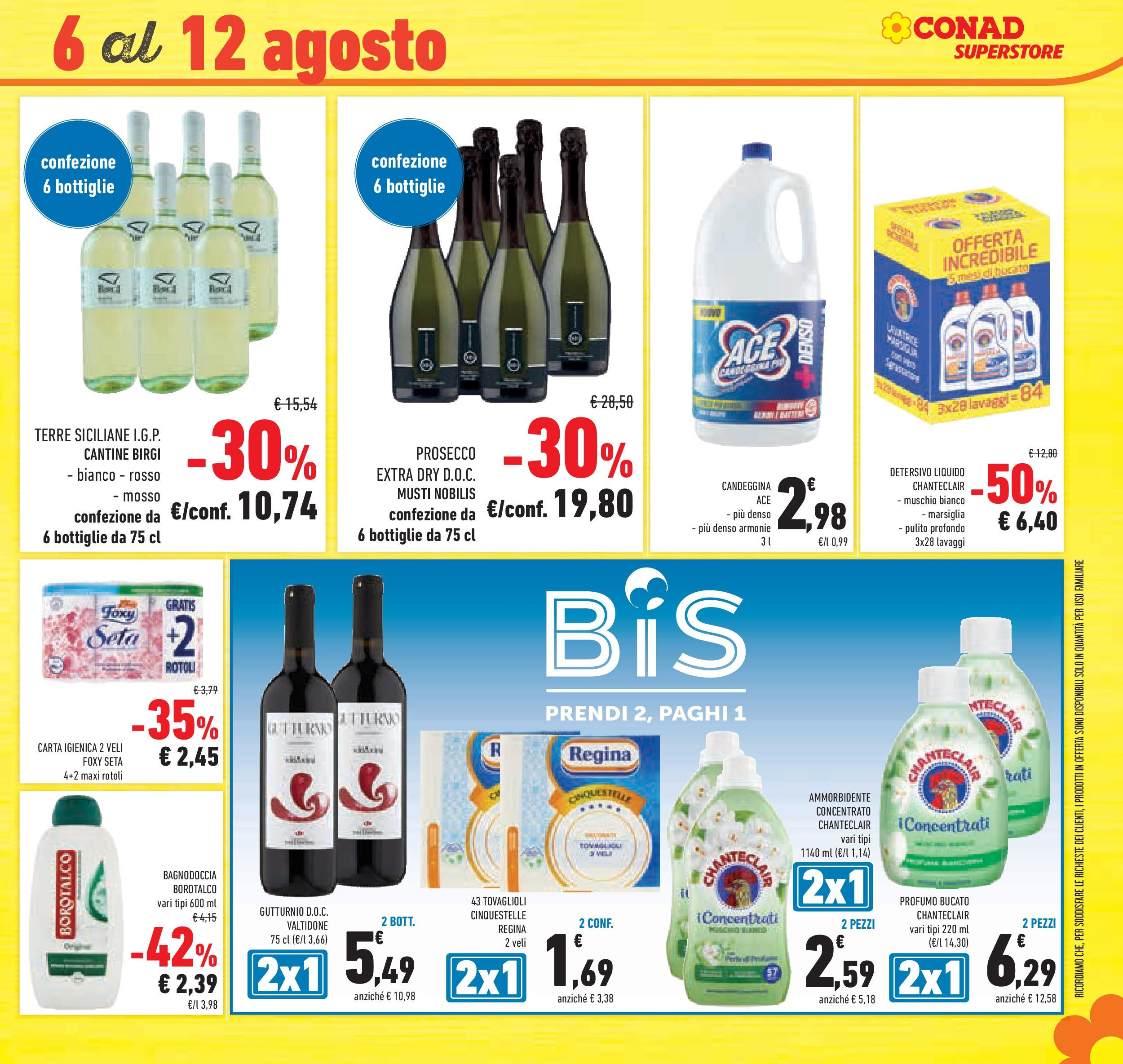 Volantino Conad dal 29/07/2025 > Anteprima - Agosto | Pagina: 35 | Prodotti: Ammorbidente, Candeggina, Prosecco, Profumo