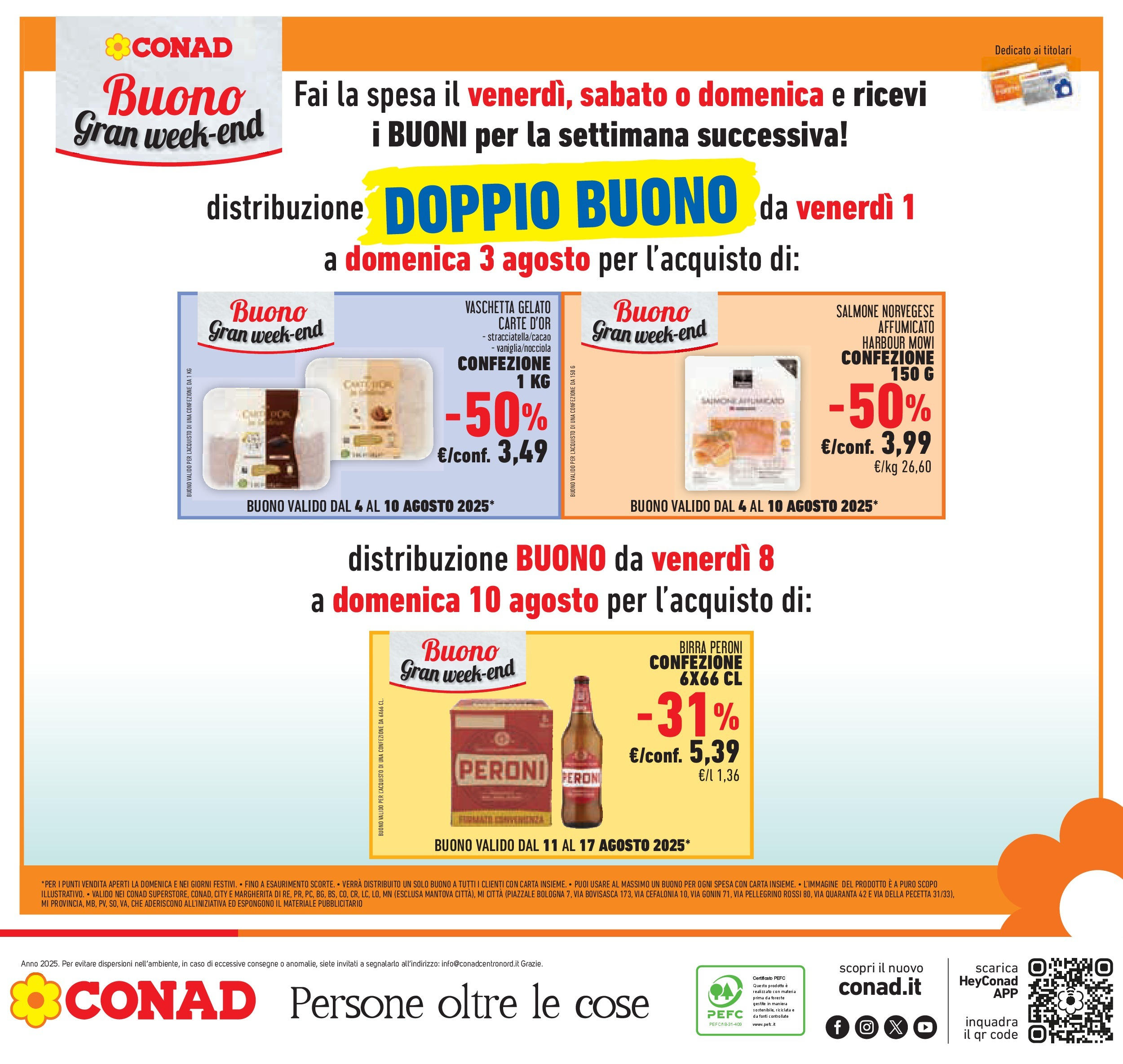 Volantino Conad dal 29/07/2025 > Anteprima - Agosto | Pagina: 40 | Prodotti: Birra, Salmone, Gelato