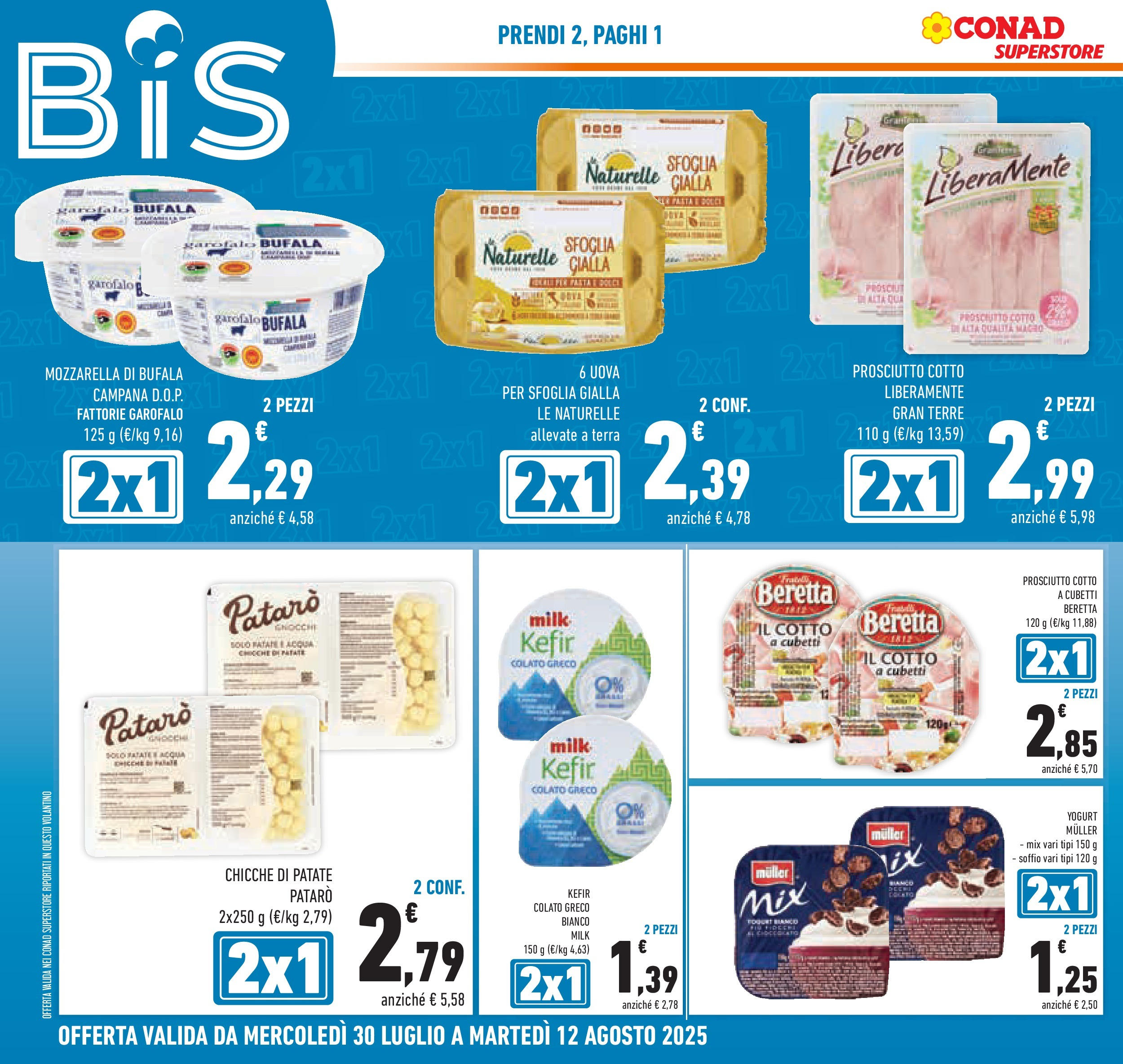 Volantino Conad dal 29/07/2025 > Anteprima - Agosto | Pagina: 2 | Prodotti: Uova, Patate, Acqua, Terra