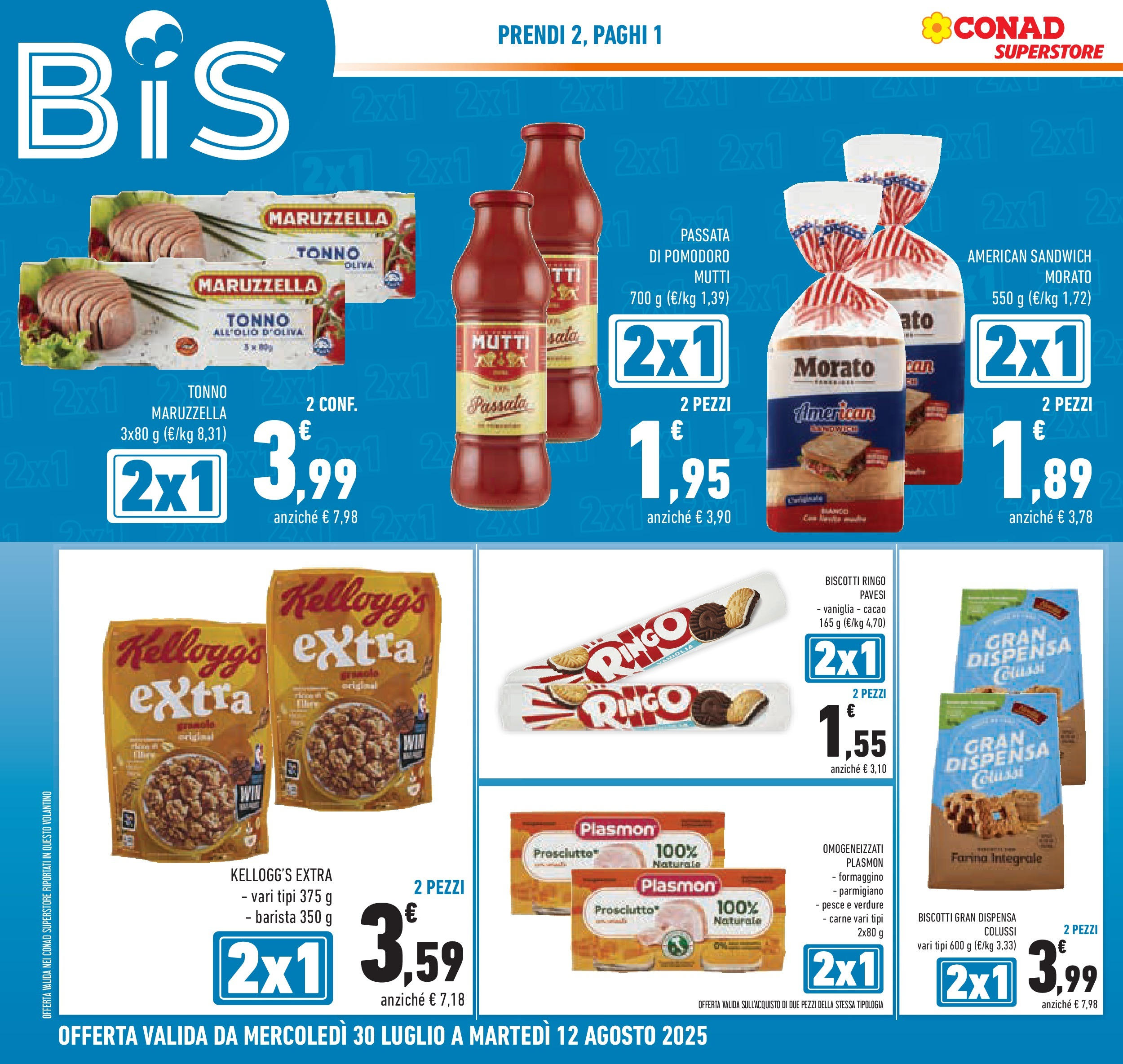 Volantino Conad dal 29/07/2025 > Anteprima - Agosto | Pagina: 4 | Prodotti: Pesce, Biscotti, Pomodoro, Mutti