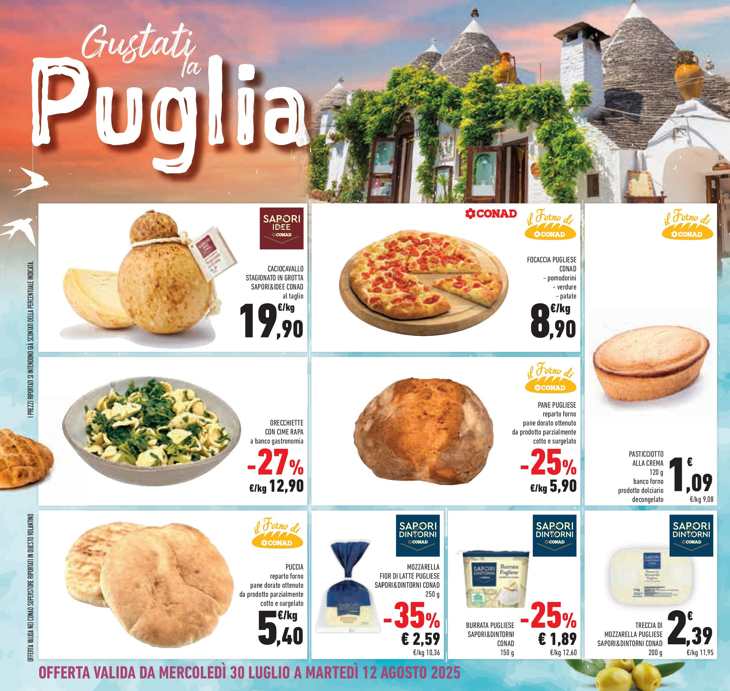 Volantino Conad dal 29/07/2025 > Anteprima - Agosto | Pagina: 24 | Prodotti: Pane, Mozzarella, Latte, Il forno