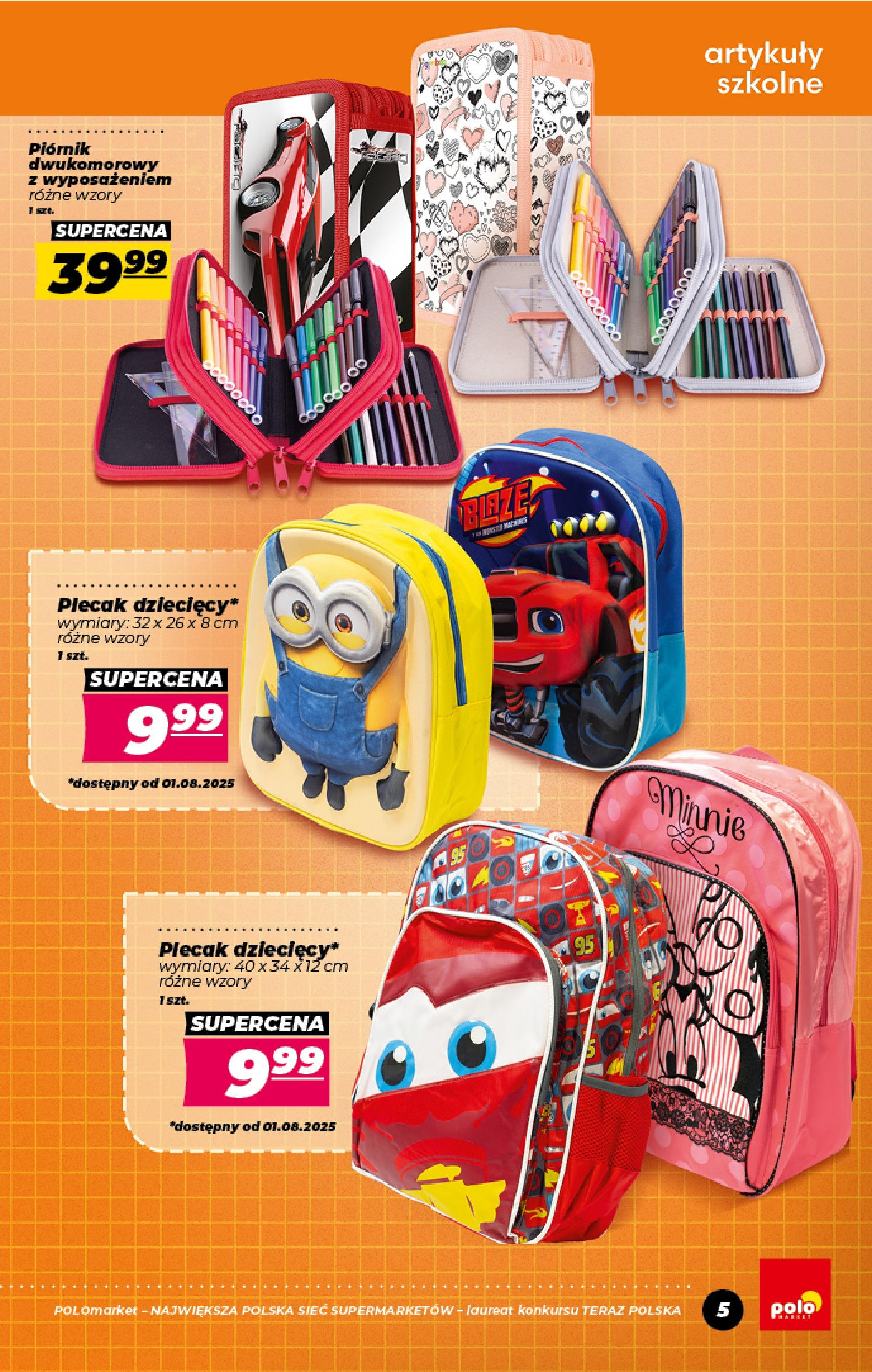 POLOmarket gazetka od jutra (01.08.2025) | Nowa PDF | Strona: 5 | Produkty: Plecak, Artykuły szkolne POLOmarket gazetka od jutra (01.08.2025) - Nowa PDF | Strona: 5 | Produkty: Plecak, Artykuły szkolne