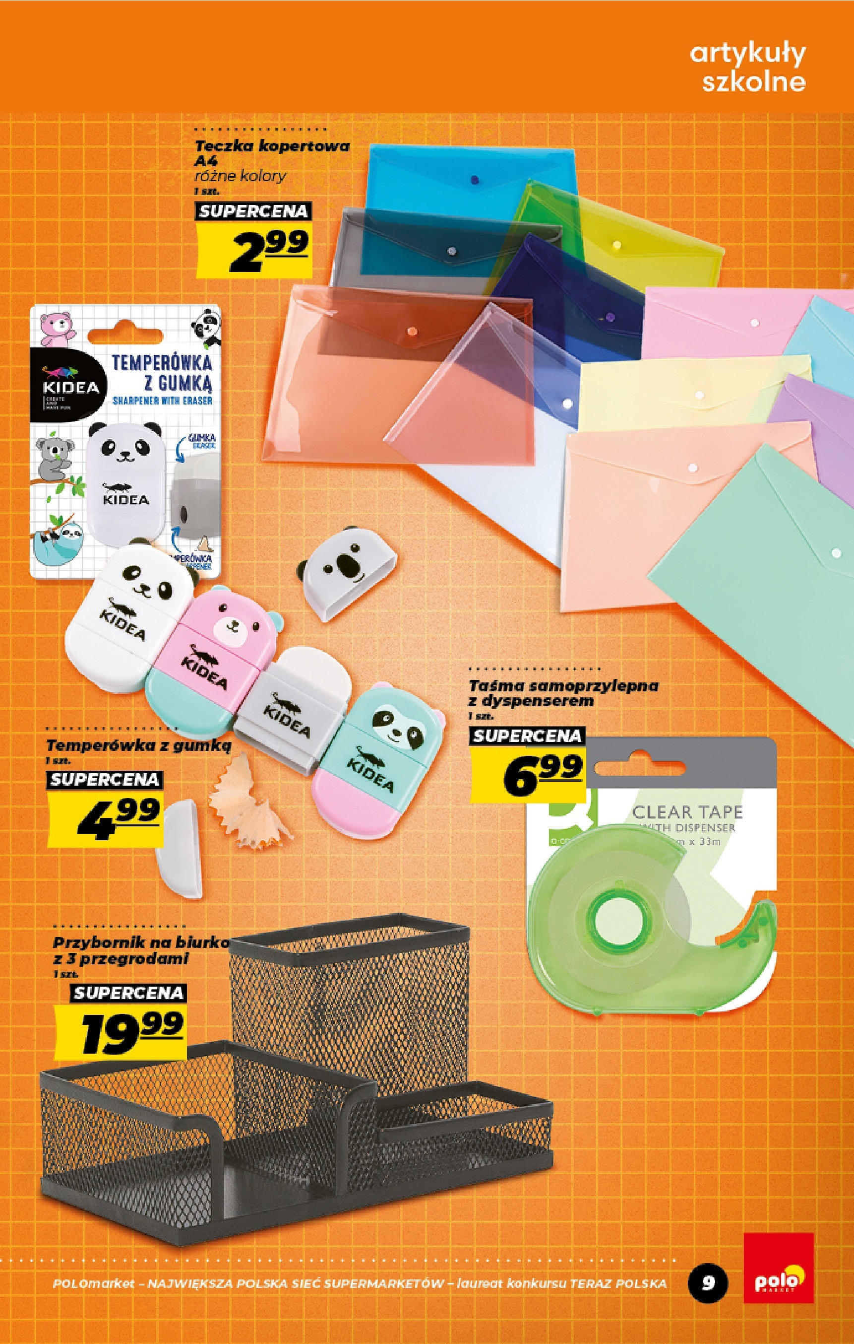 POLOmarket gazetka od jutra (01.08.2025) | Nowa PDF | Strona: 9 | Produkty: Temperówka, Biurko, Artykuły szkolne POLOmarket gazetka od jutra (01.08.2025) - Nowa PDF | Strona: 9 | Produkty: Temperówka, Biurko, Artykuły szkolne