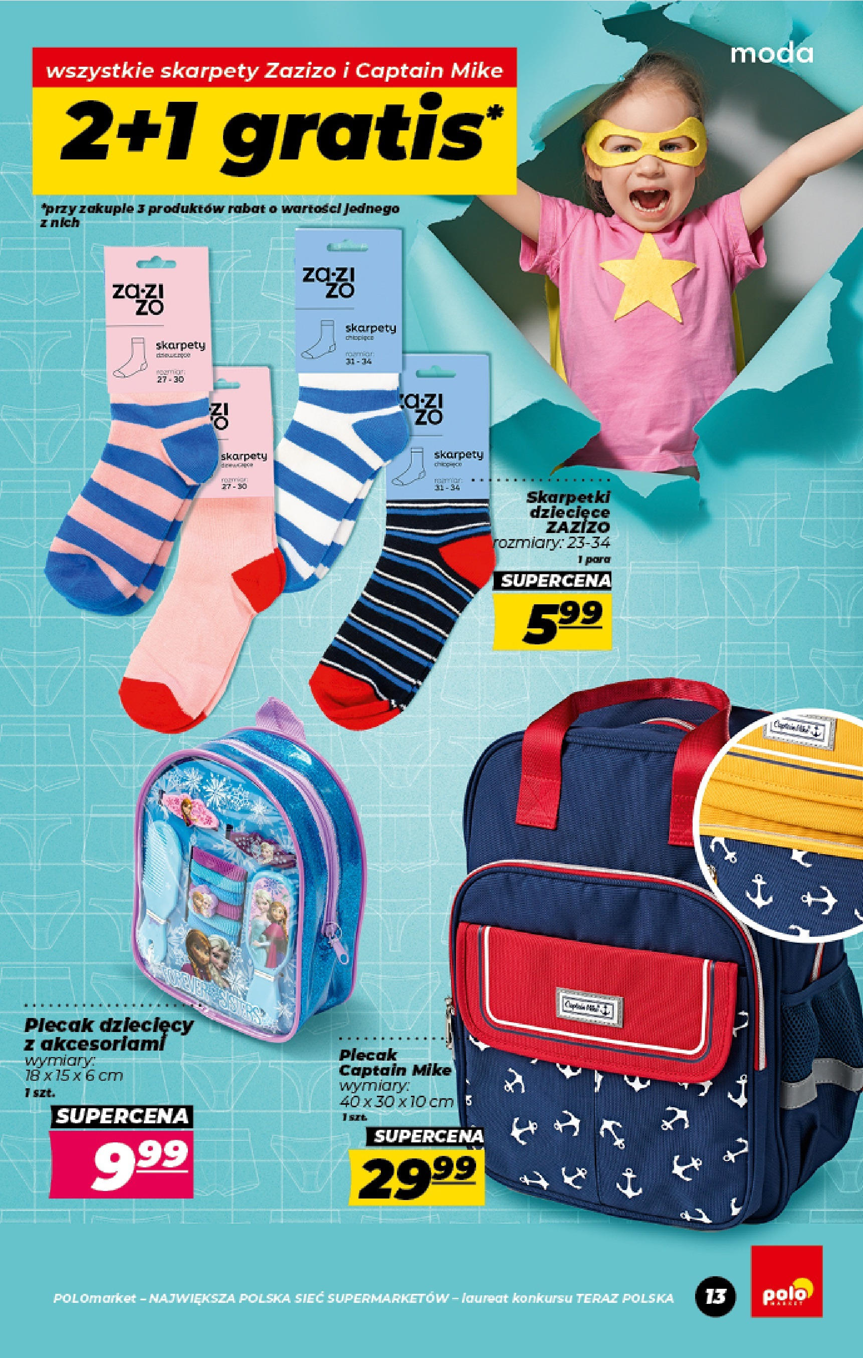 POLOmarket gazetka od jutra (01.08.2025) | Nowa PDF | Strona: 13 | Produkty: Skarpety, Plecak, Skarpetki POLOmarket gazetka od jutra (01.08.2025) - Nowa PDF | Strona: 13 | Produkty: Skarpety, Plecak, Skarpetki