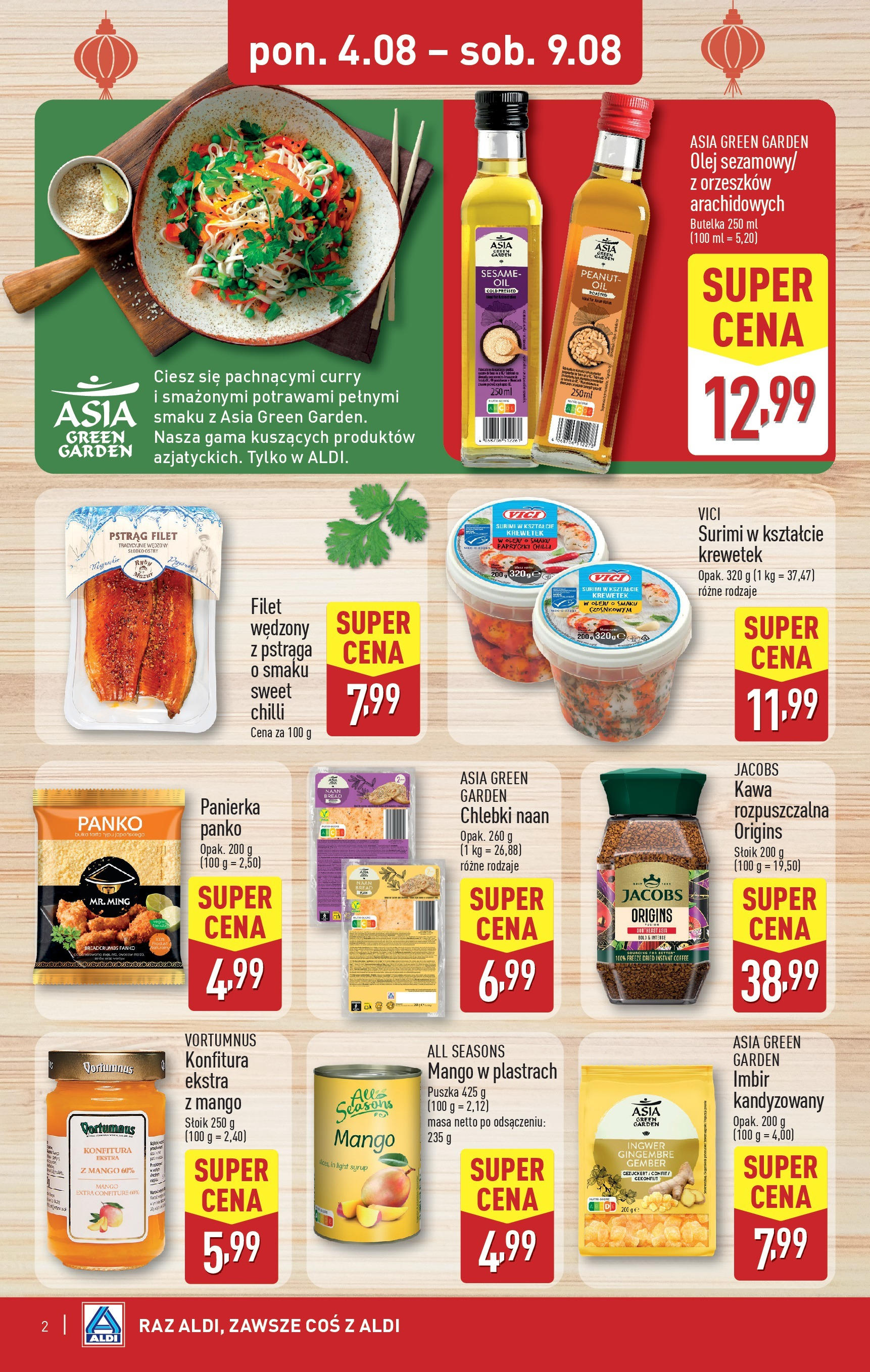 Aldi Gazetka - Tydzień Azji od 04.08.2025 - Ulotka PDF, promocje | Strona: 2 | Produkty: Imbir, Curry, Surimi, Kawa