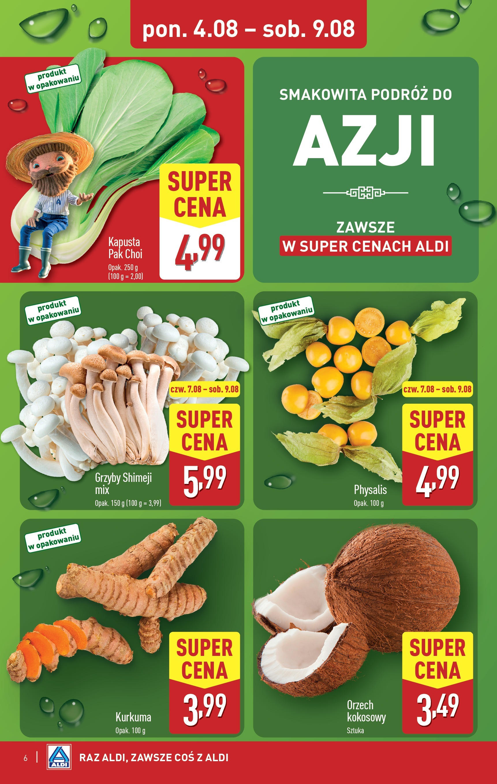 Aldi Gazetka - Tydzień Azji od 04.08.2025 - Ulotka PDF, promocje | Strona: 6 | Produkty: Kapusta, Kurkuma