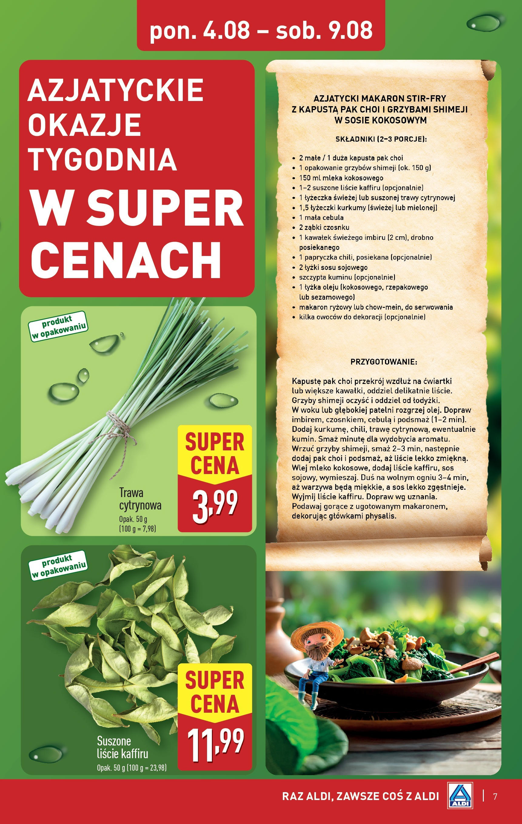 Aldi Gazetka - Tydzień Azji od 04.08.2025 - Ulotka PDF, promocje | Strona: 7 | Produkty: Kapusta, Mleka, Warzywa, Sos