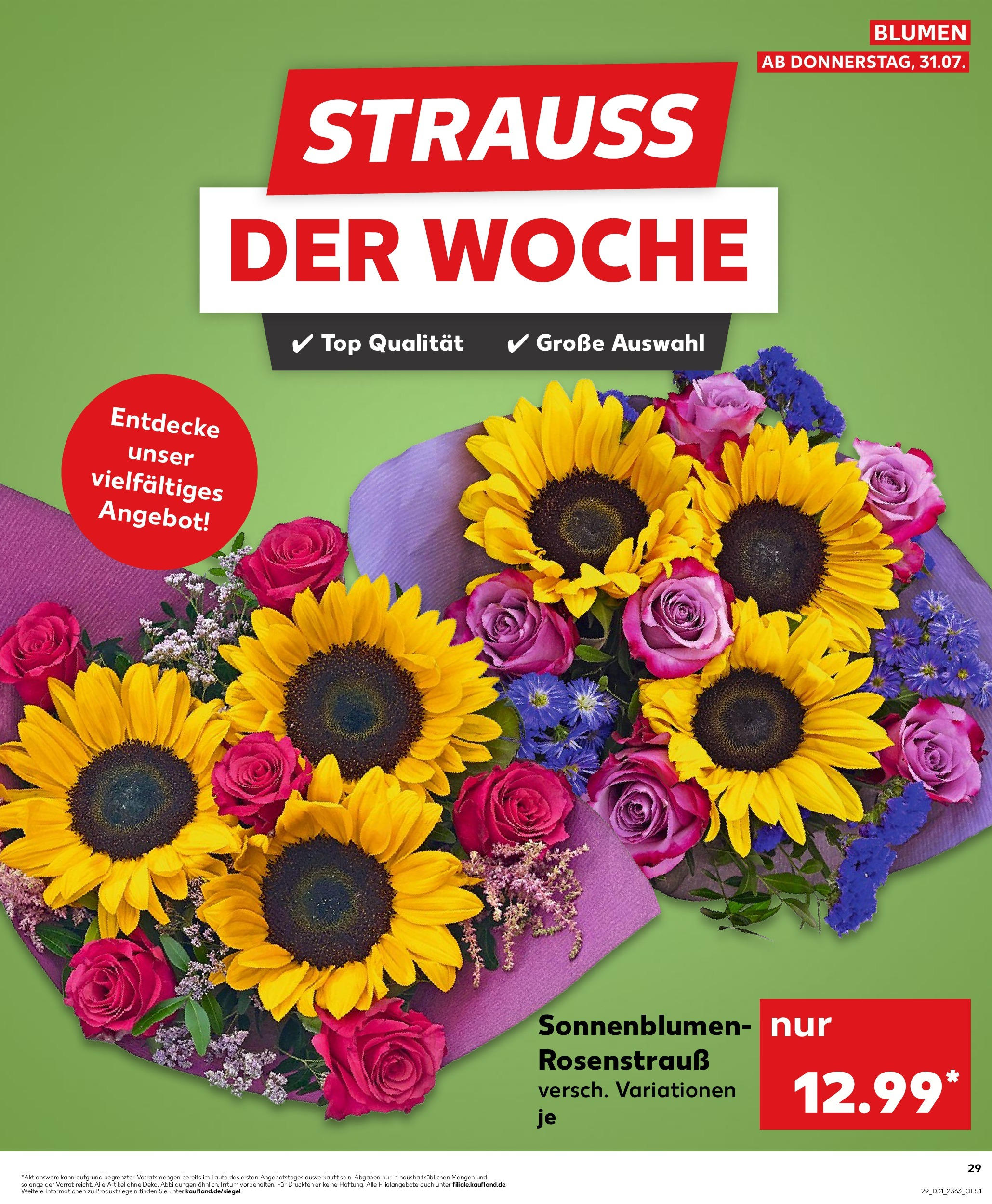 Prospekt Kaufland ab 31.07.2025 » Angebote und Werbung Online | Seite: 29 | Produkte: Top, Blumen Prospekt Kaufland ab 31.07.2025 » Angebote Online zum Blättern | Seite: 29 | Produkte: Top, Blumen