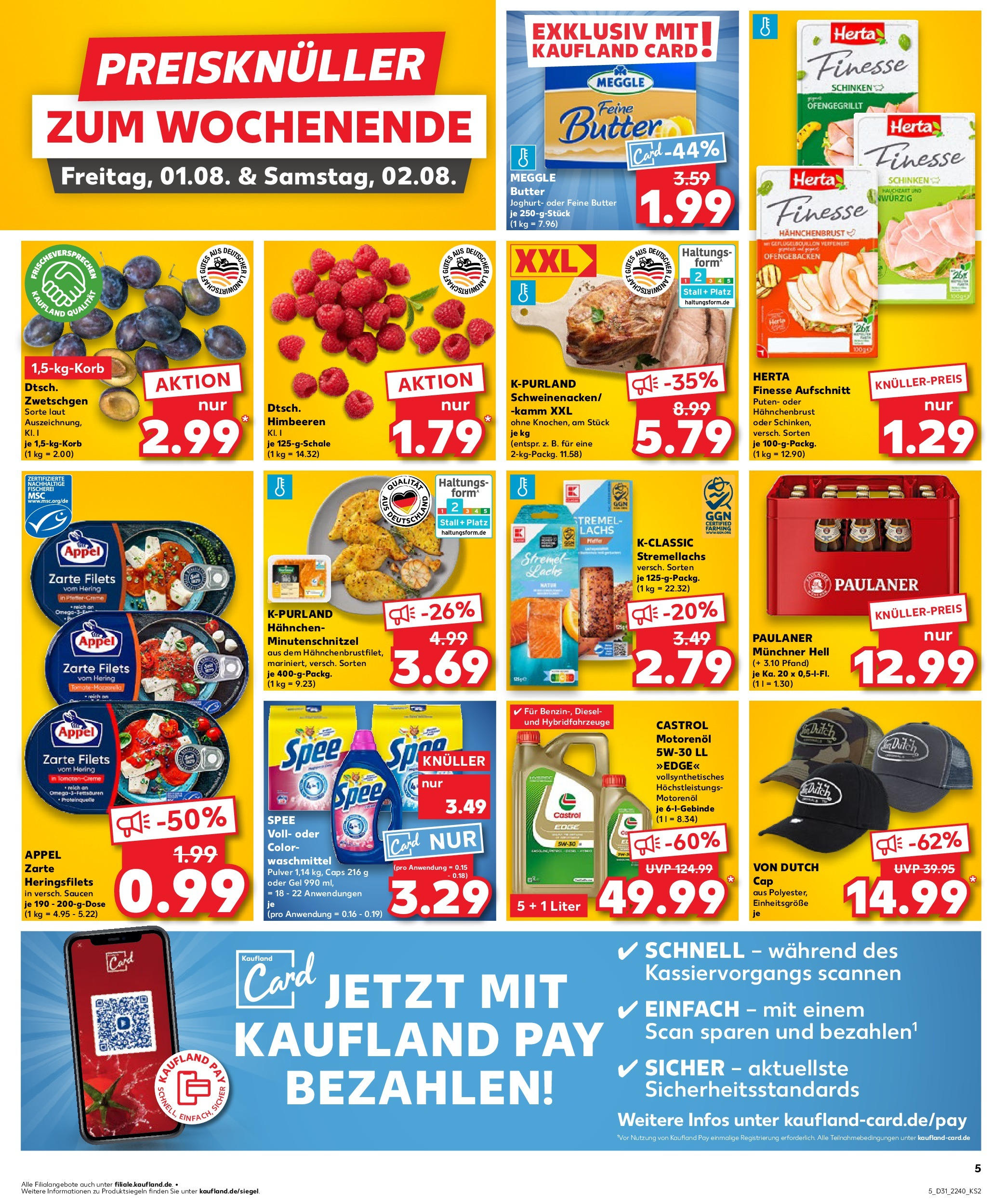 Prospekt Kaufland ab 31.07.2025 » Angebote und Werbung Online | Seite: 5 | Produkte: Joghurt, Lachs, Spee, Paulaner Prospekt Kaufland ab 31.07.2025 » Angebote Online zum Blättern | Seite: 5 | Produkte: Joghurt, Lachs, Spee, Paulaner