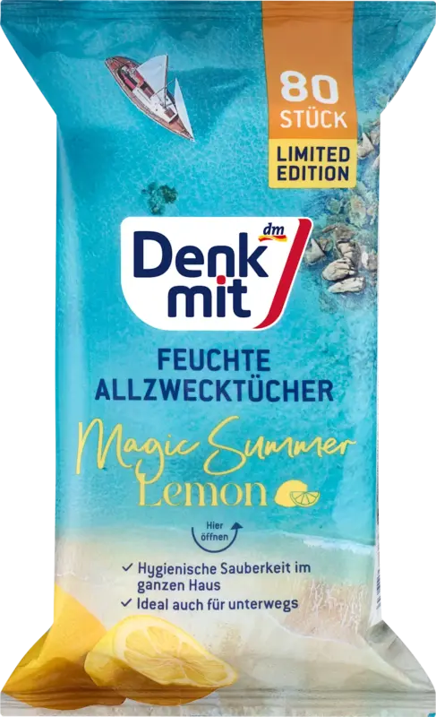Denkmit Feuchte Allzwecktücher Lemon