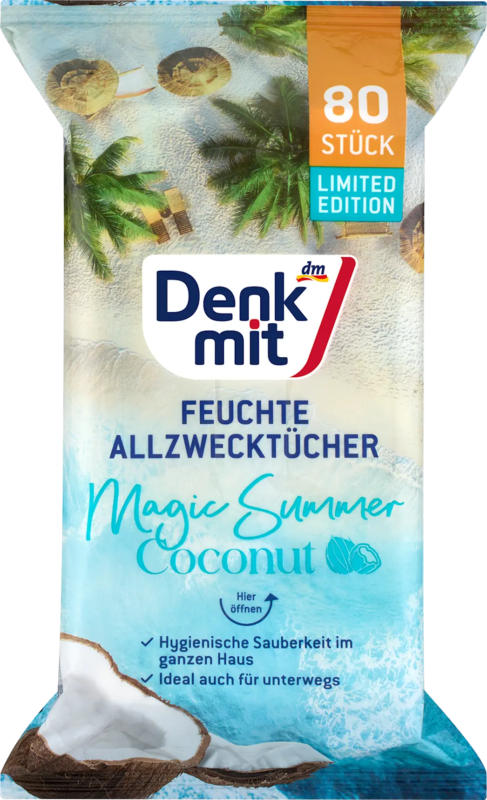 Denkmit Feuchte Allzwecktücher Coconut