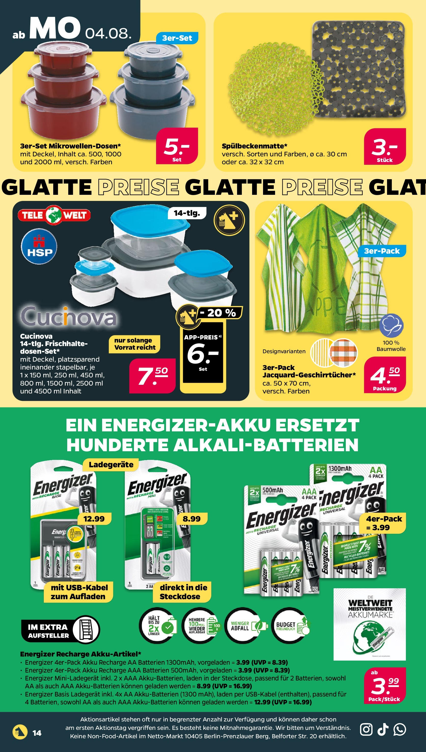 Netto Prospekt Berlin ab 03.08.2025 → Angebote nächste Woche | Seite: 16 | Produkte: Batterien, Steckdose, Ladegerät Netto Prospekt Berlin ab 03.08.2025 → Angebote nächste Woche | Seite: 16 | Produkte: Batterien, Steckdose, Ladegerät