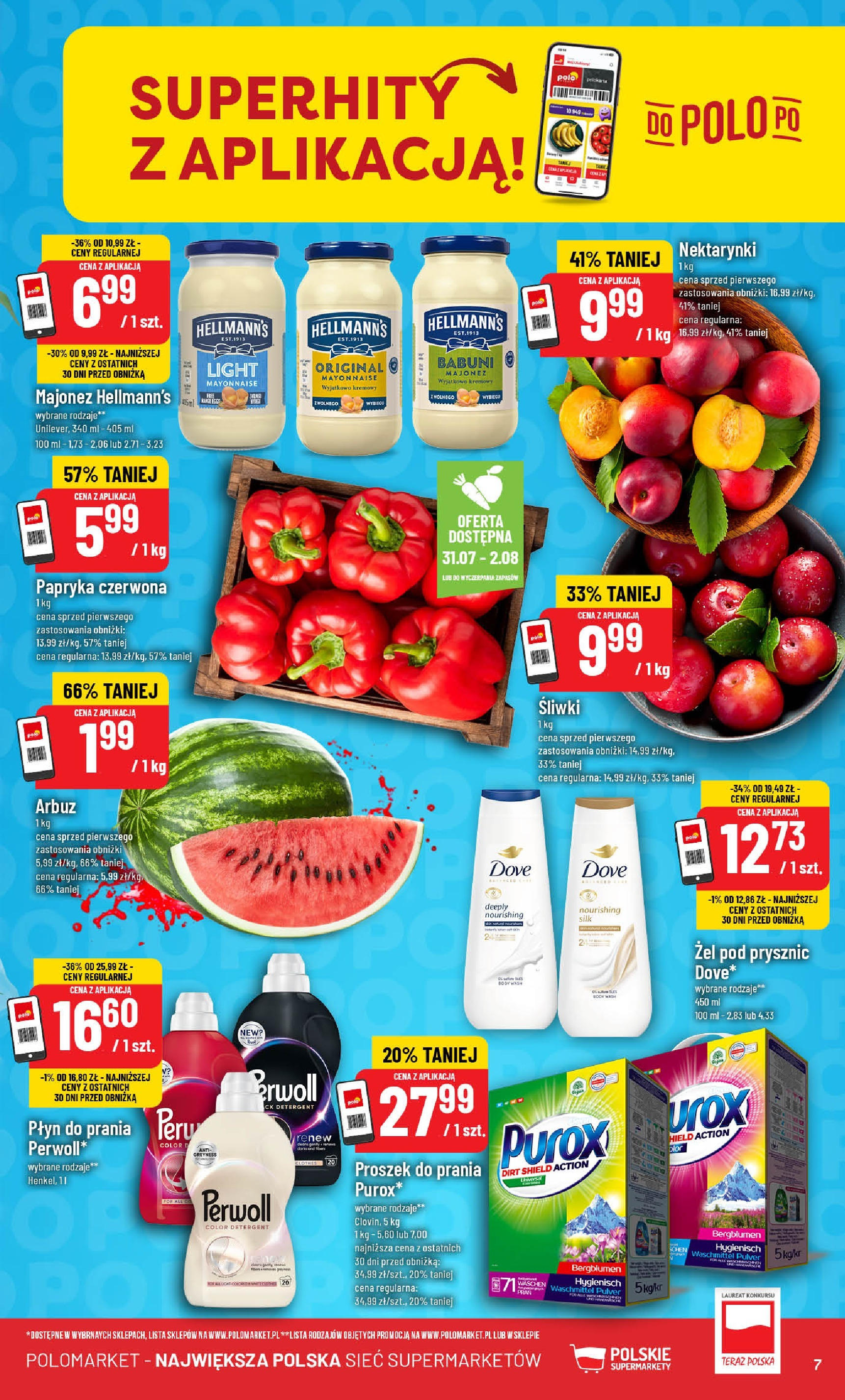 POLOmarket gazetka od jutra (30.07.2025) | Nowa PDF | Strona: 7 | Produkty: Papryka, Śliwki, Papryka czerwona, Proszek do prania POLOmarket gazetka od jutra (30.07.2025) - Nowa PDF | Strona: 7 | Produkty: Papryka, Śliwki, Papryka czerwona, Proszek do prania