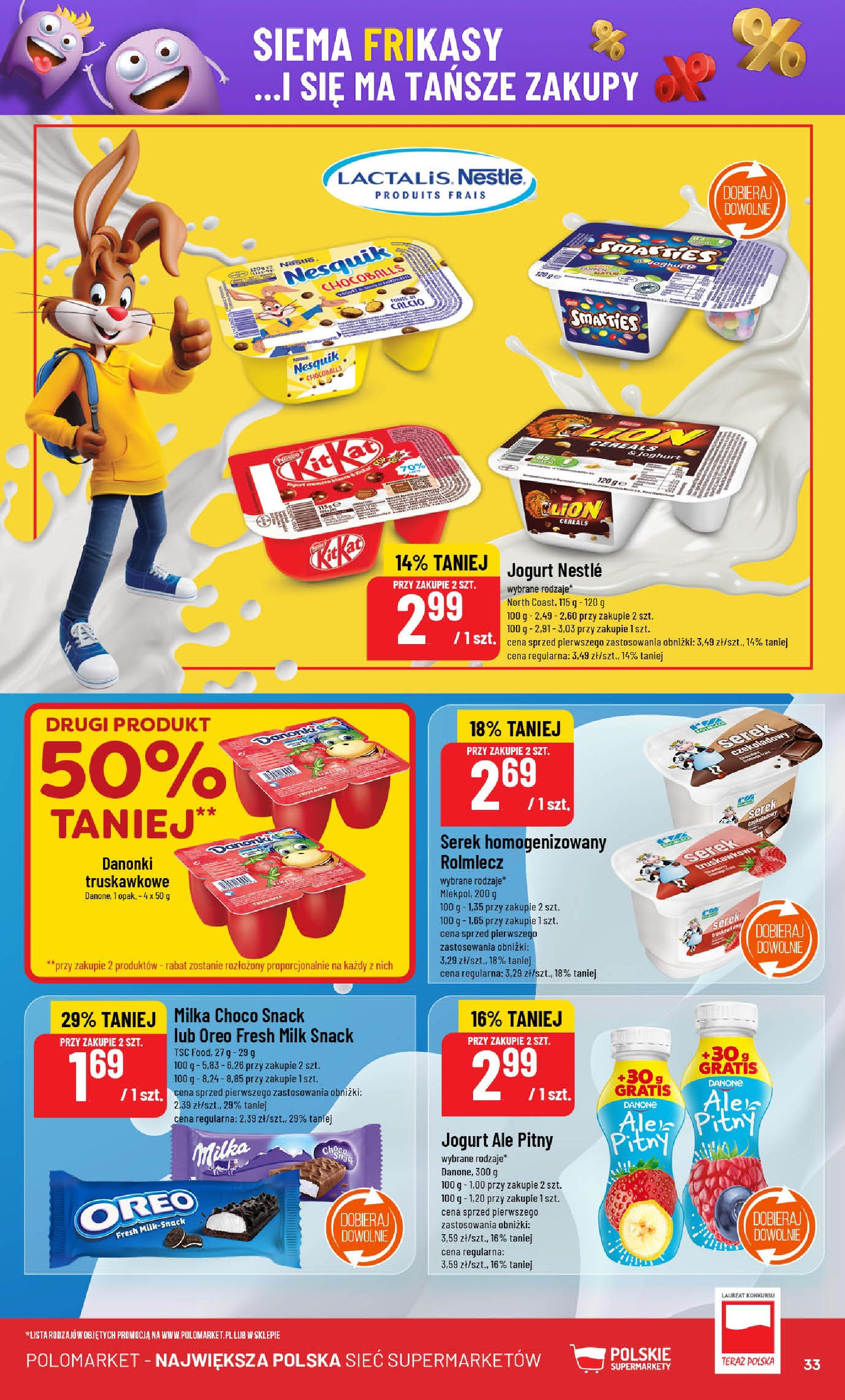 POLOmarket gazetka od jutra (30.07.2025) | Nowa PDF | Strona: 33 | Produkty: Serek homogenizowany, Serek, Milka, Jogurt POLOmarket gazetka od jutra (30.07.2025) - Nowa PDF | Strona: 33 | Produkty: Serek homogenizowany, Serek, Milka, Jogurt
