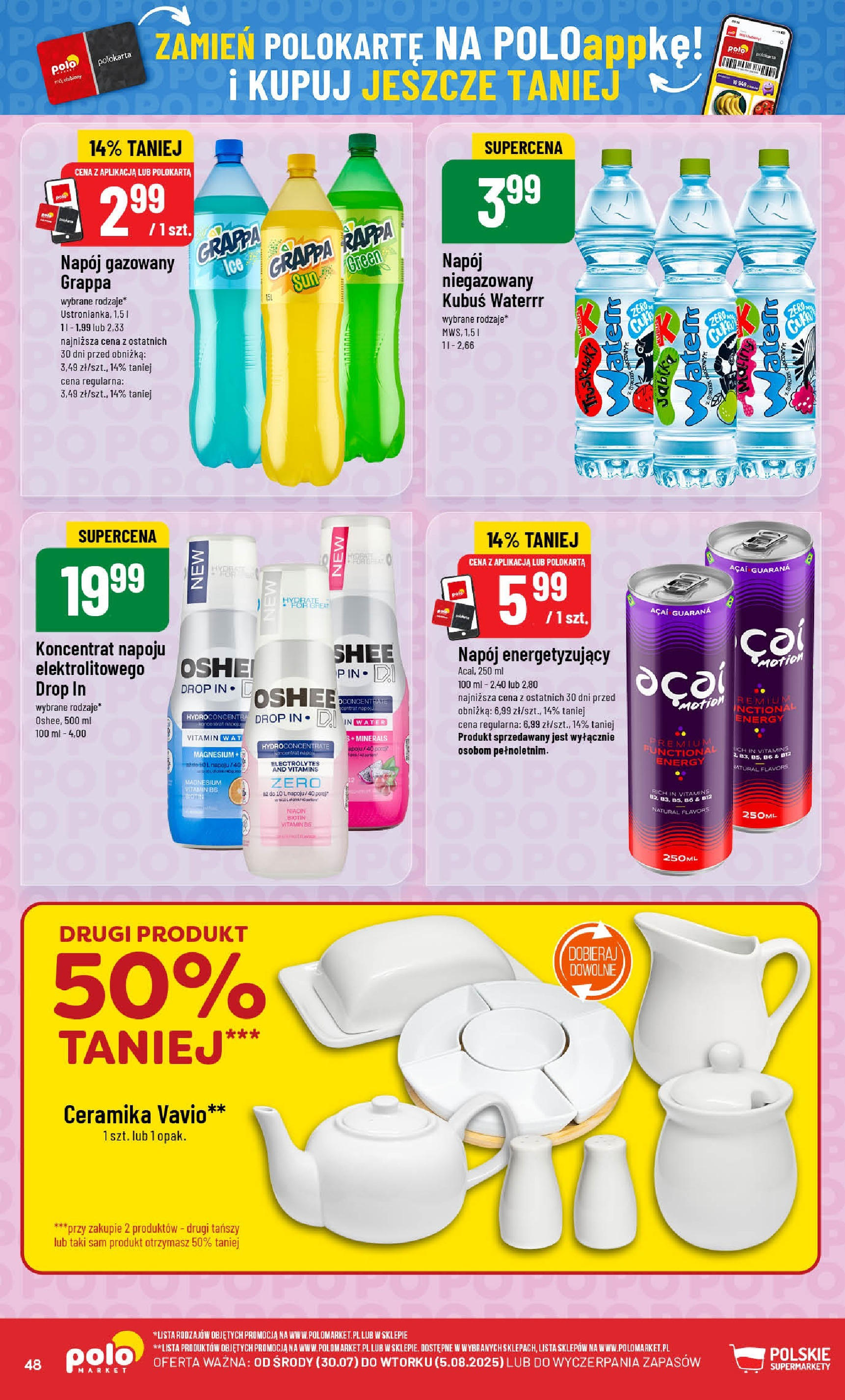 POLOmarket gazetka od jutra (30.07.2025) | Nowa PDF | Strona: 48 | Produkty: Napoje, Grappa POLOmarket gazetka od jutra (30.07.2025) - Nowa PDF | Strona: 48 | Produkty: Napoje, Grappa