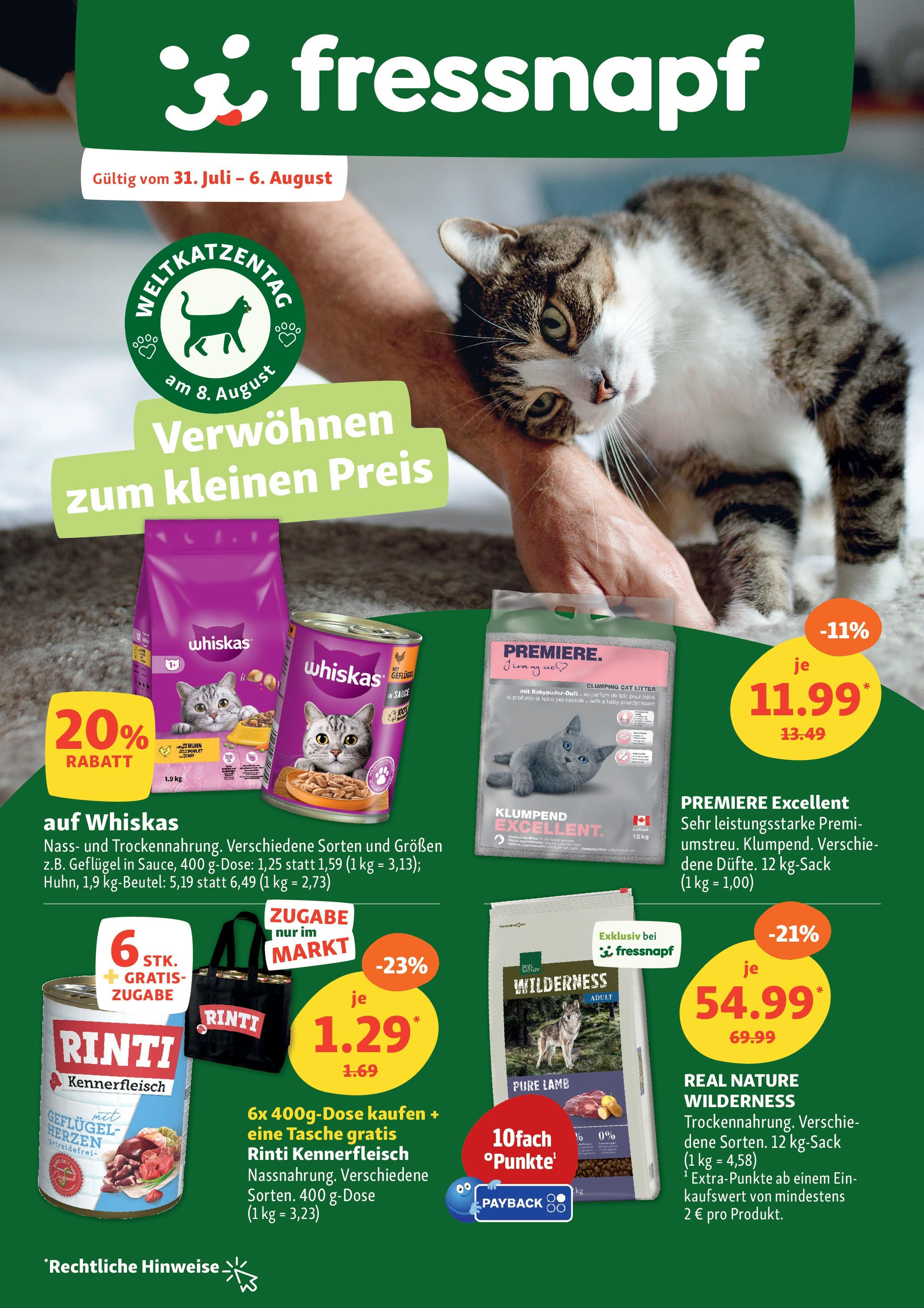 Fressnapf Prospekt (vom 31.07.2025 - 06.08.2025) Vorschau von dem Prospekt des Geschäftes Fressnapf, gültig ab dem 31.07.2025