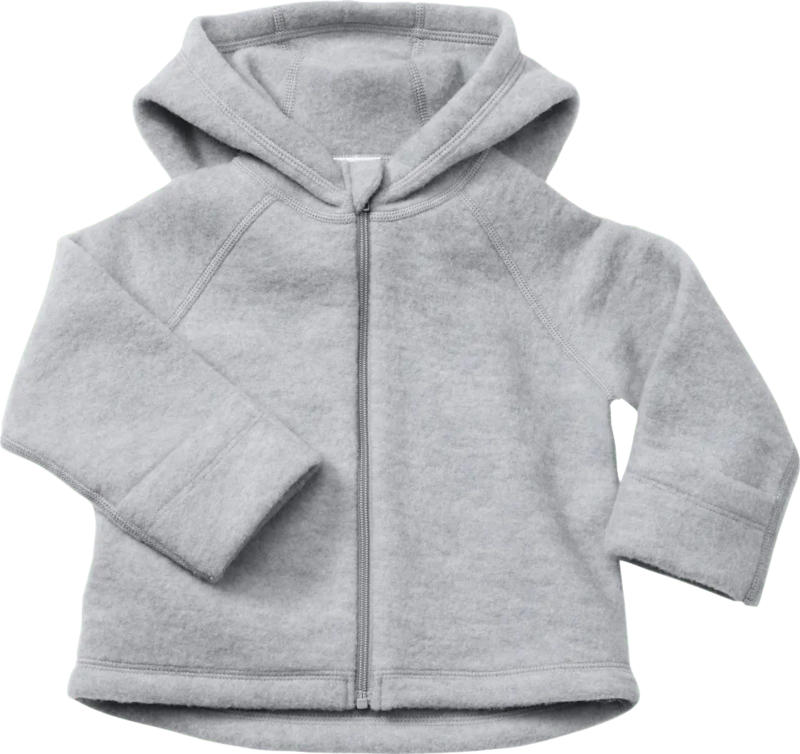 ALANA Jacke aus Wolle mit Kapuze & Vario-Ärmel, grau, Gr. 62/68