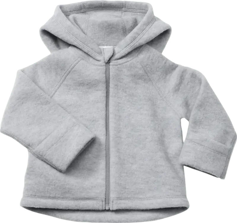 ALANA Jacke aus Wolle mit Kapuze & Vario-Ärmel, grau, Gr. 62/68