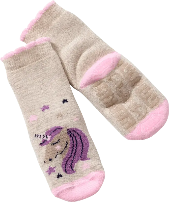 ALANA Stoppersocken mit Einhorn-Motiv, beige & rosa, Gr. 25/26