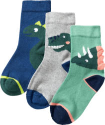 ALANA Socken mit 3D-Dino-Applikation, grün + blau, Gr. 27/29