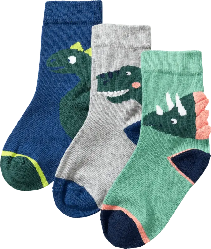 ALANA Socken mit 3D-Dino-Applikation, grün + blau, Gr. 19/22