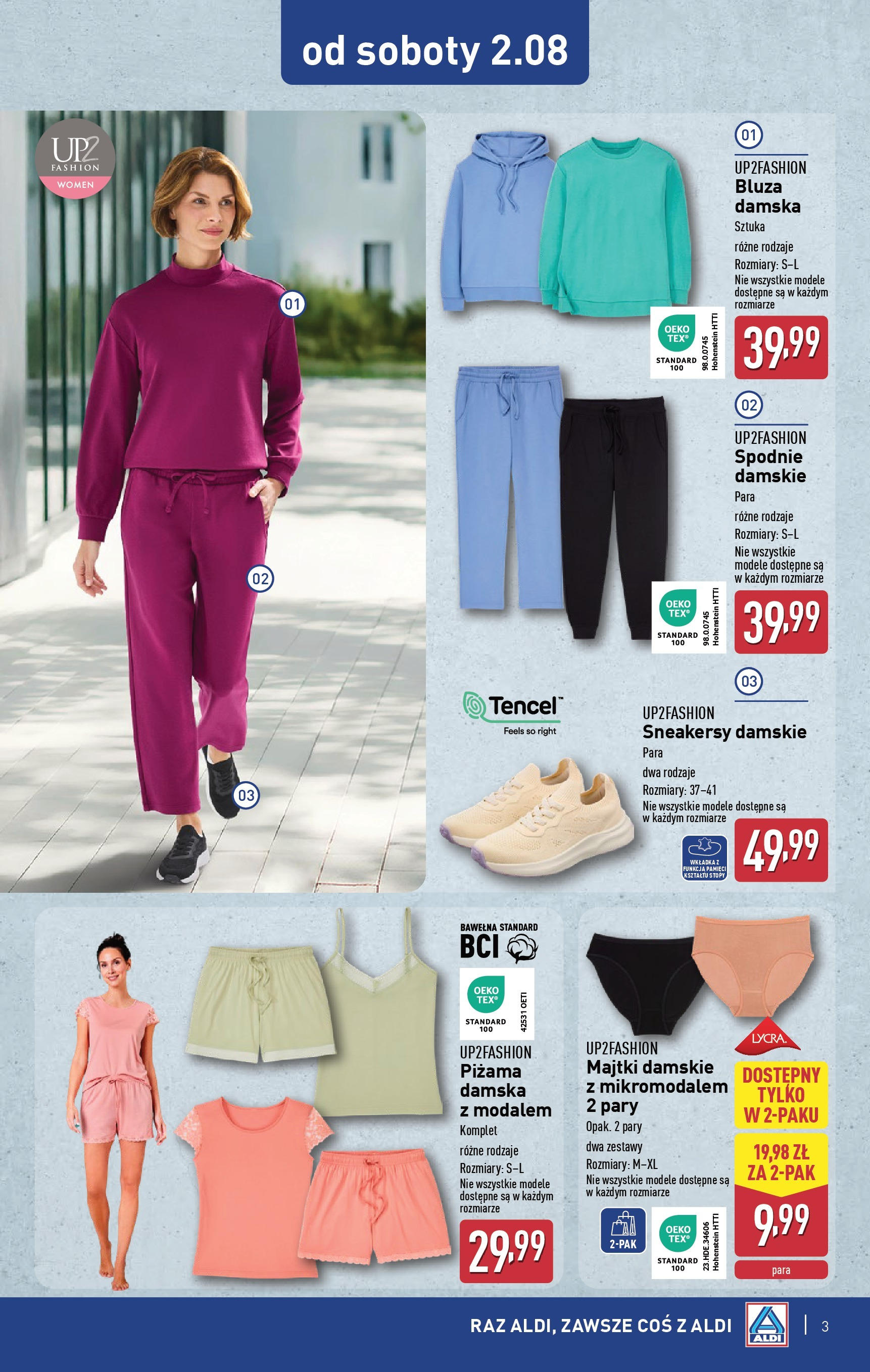 Aldi Gazetka - Hity od Soboty od 01.08.2025 | Nowa PDF gazetka | Strona: 3 | Produkty: Spodnie, Majtki, Piżama Aldi Gazetka - Hity od Soboty od 01.08.2025 - Ulotka PDF, promocje | Strona: 3 | Produkty: Spodnie, Majtki, Piżama