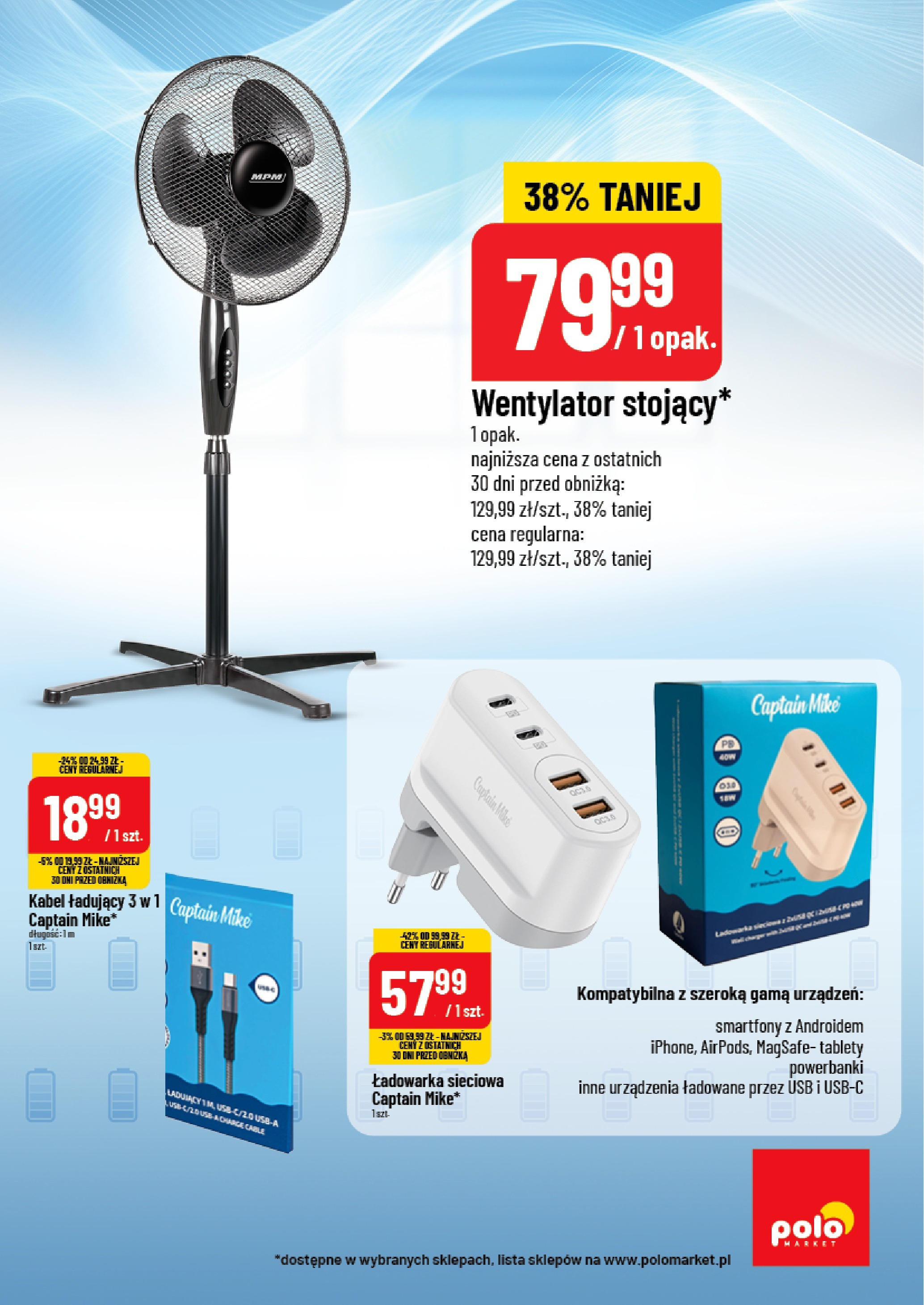 POLOmarket gazetka od jutra (30.07.2025) - Nowa PDF | Strona: 3 | Produkty: Kabel, Ładowarka, USB, Wentylator