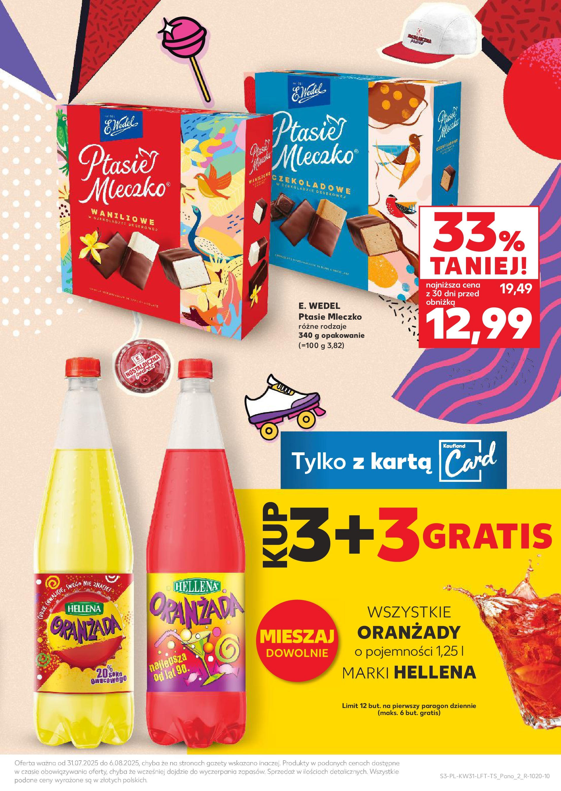 Kaufland gazetka od 31.07.2025 - od jutra PDF | Strona: 3 | Produkty: Karta, Ptasie mleczko