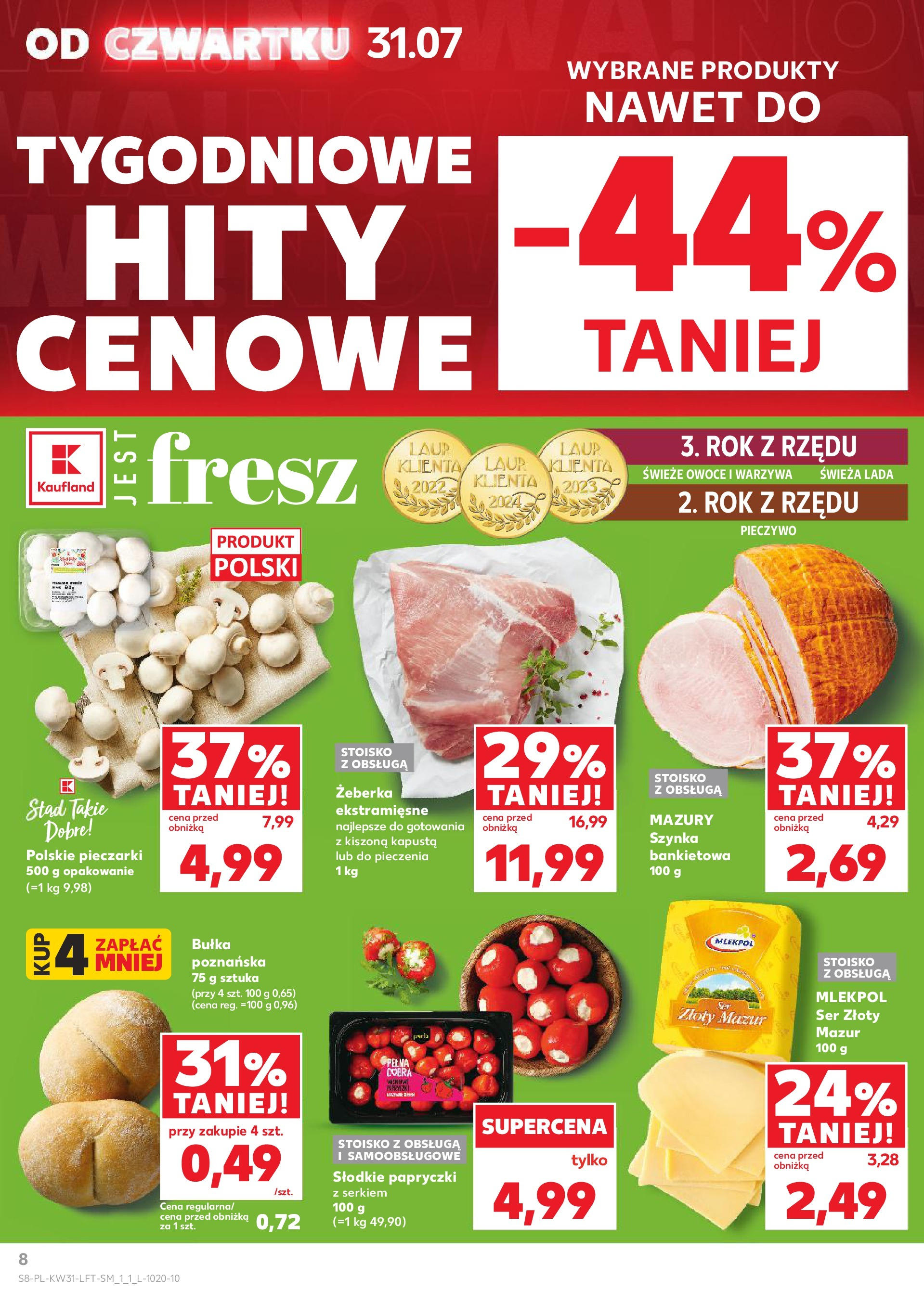 Kaufland gazetka od 31.07.2025 - od jutra PDF | Strona: 8 | Produkty: Pieczywo, Bułka, Ser, Warzywa