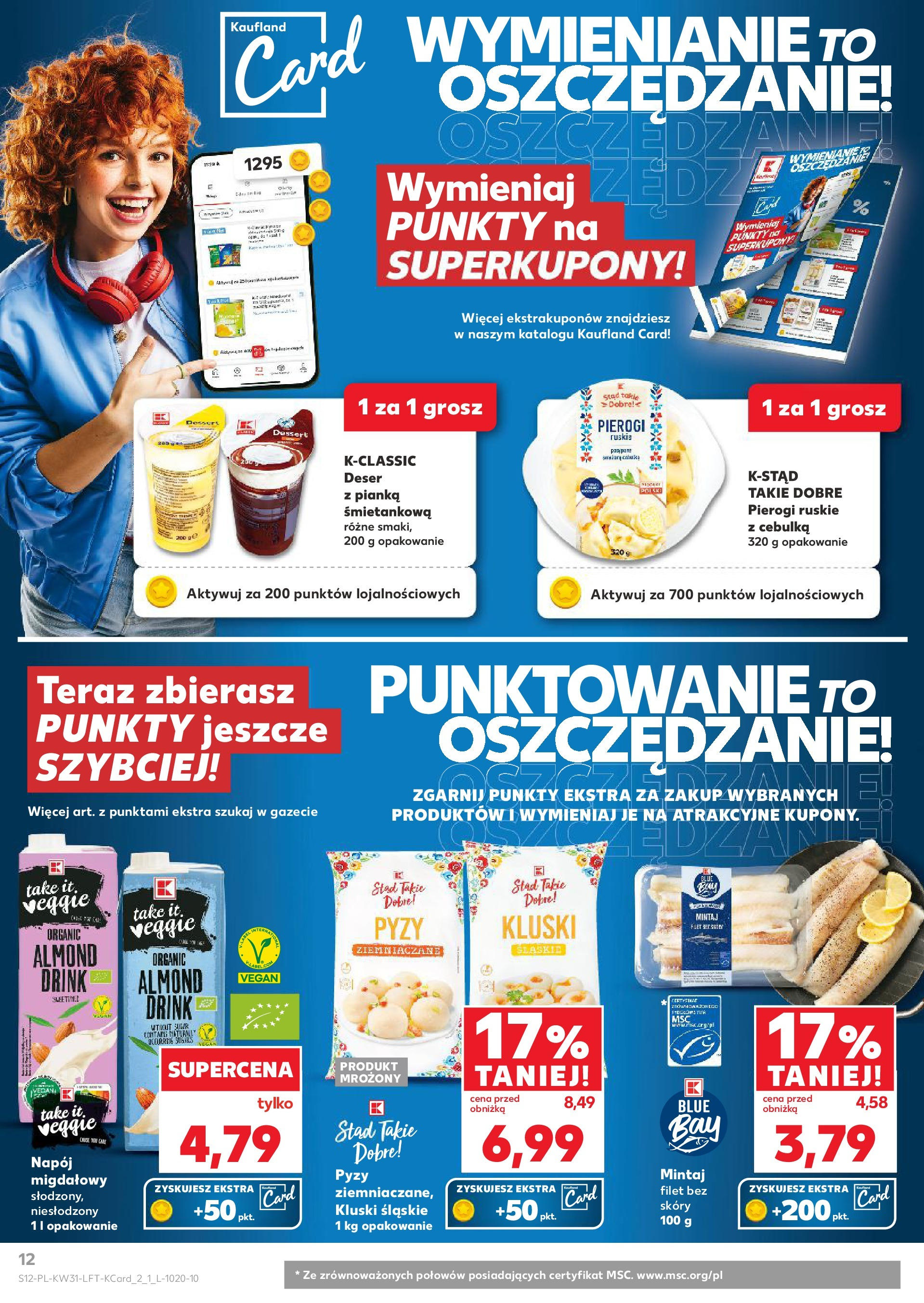 Kaufland gazetka od 31.07.2025 - od jutra PDF | Strona: 12 | Produkty: Pierogi, Kluski śląskie, Mintaj