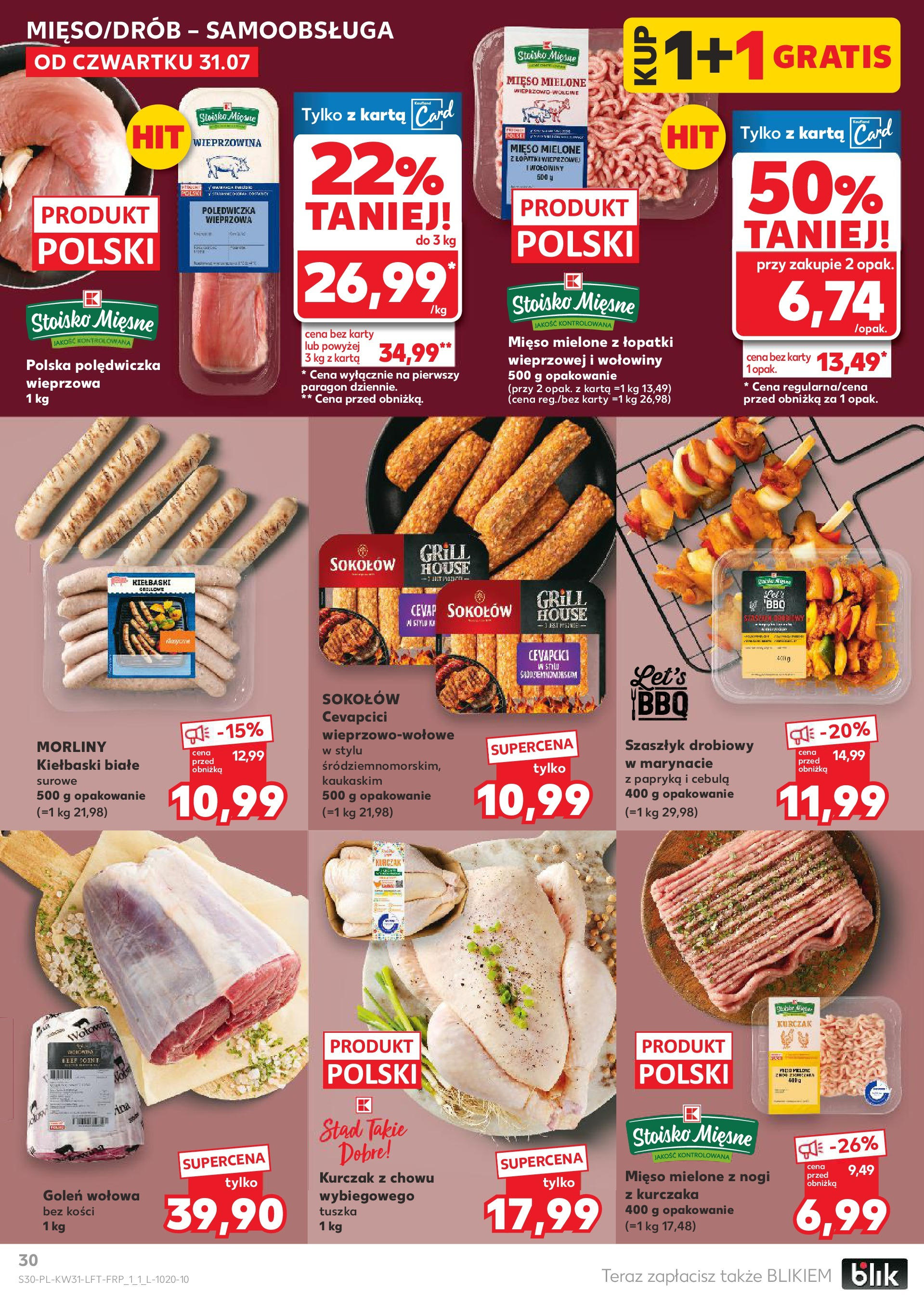 Kaufland gazetka od 31.07.2025 - od jutra PDF | Strona: 30 | Produkty: Grill, Kiełbaski, Papryka, Wieprzowina