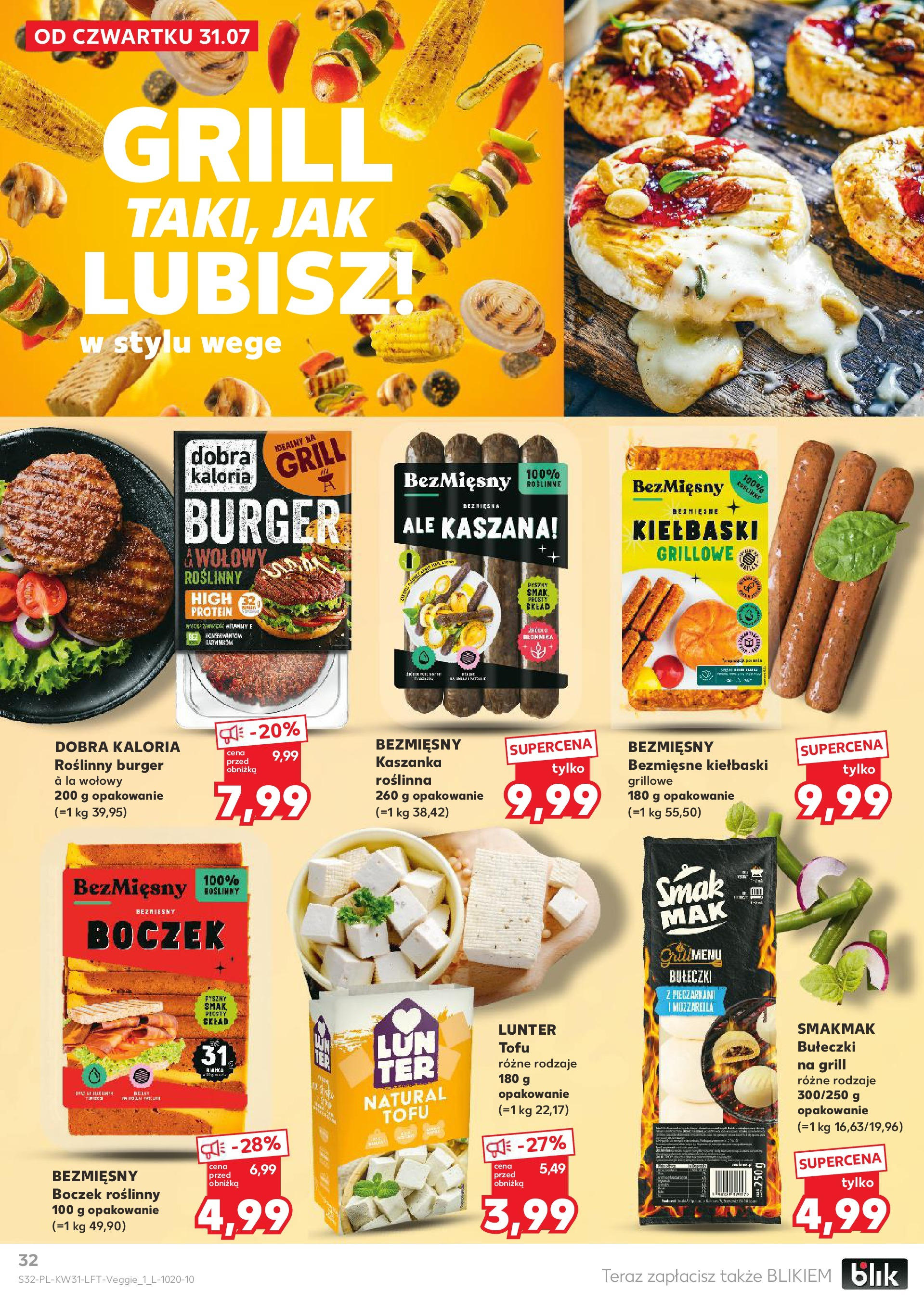 Kaufland gazetka od 31.07.2025 - od jutra PDF | Strona: 32 | Produkty: Grill, Boczek, Tofu, Mozzarella