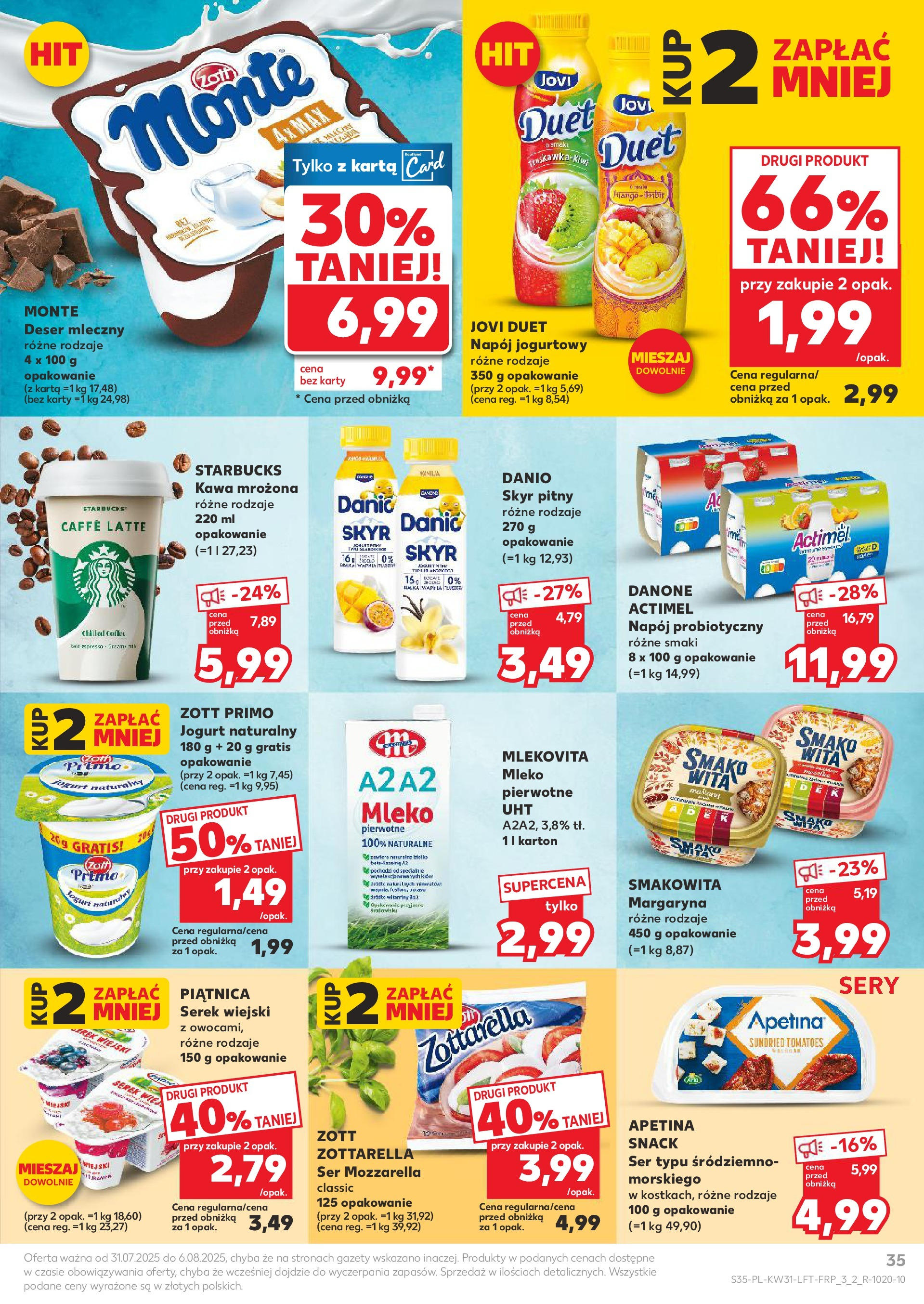 Kaufland gazetka od 31.07.2025 - od jutra PDF | Strona: 35 | Produkty: Sery, Mleko, Ser, Skyr