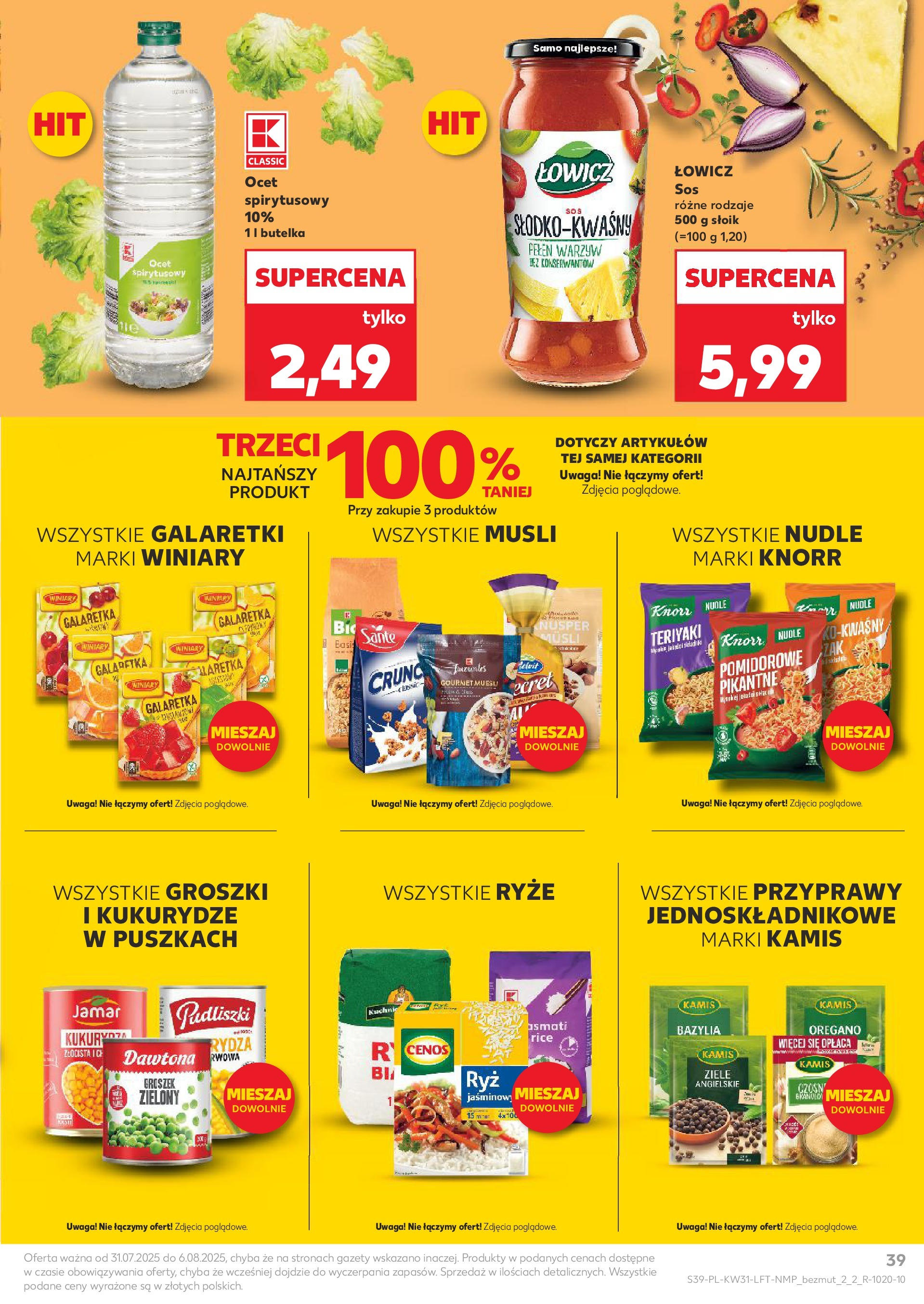 Kaufland gazetka od 31.07.2025 - od jutra PDF | Strona: 39 | Produkty: Galaretki, Kukurydza, Bazylia, Przyprawy