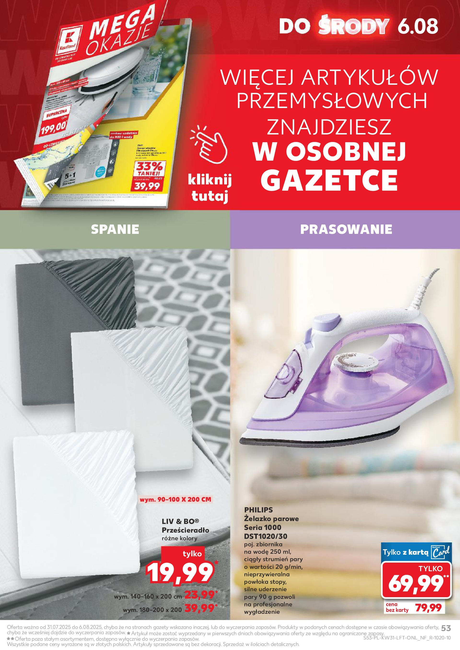 Kaufland gazetka od 31.07.2025 - od jutra PDF | Strona: 53 | Produkty: Karta