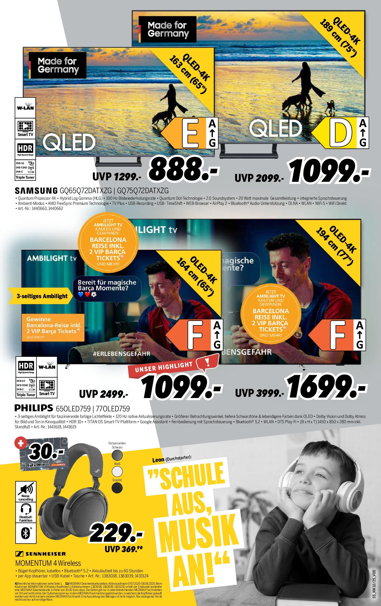 Medimax Prospekt Bautzen (ab 02.08.2025) zum Blättern | Seite: 5 | Produkte: Headset, Ente, TV, Kopfhörer Medimax Prospekt Bautzen (ab 02.08.2025) zum Blättern | Seite: 5 | Produkte: Headset, Ente, TV, Kopfhörer