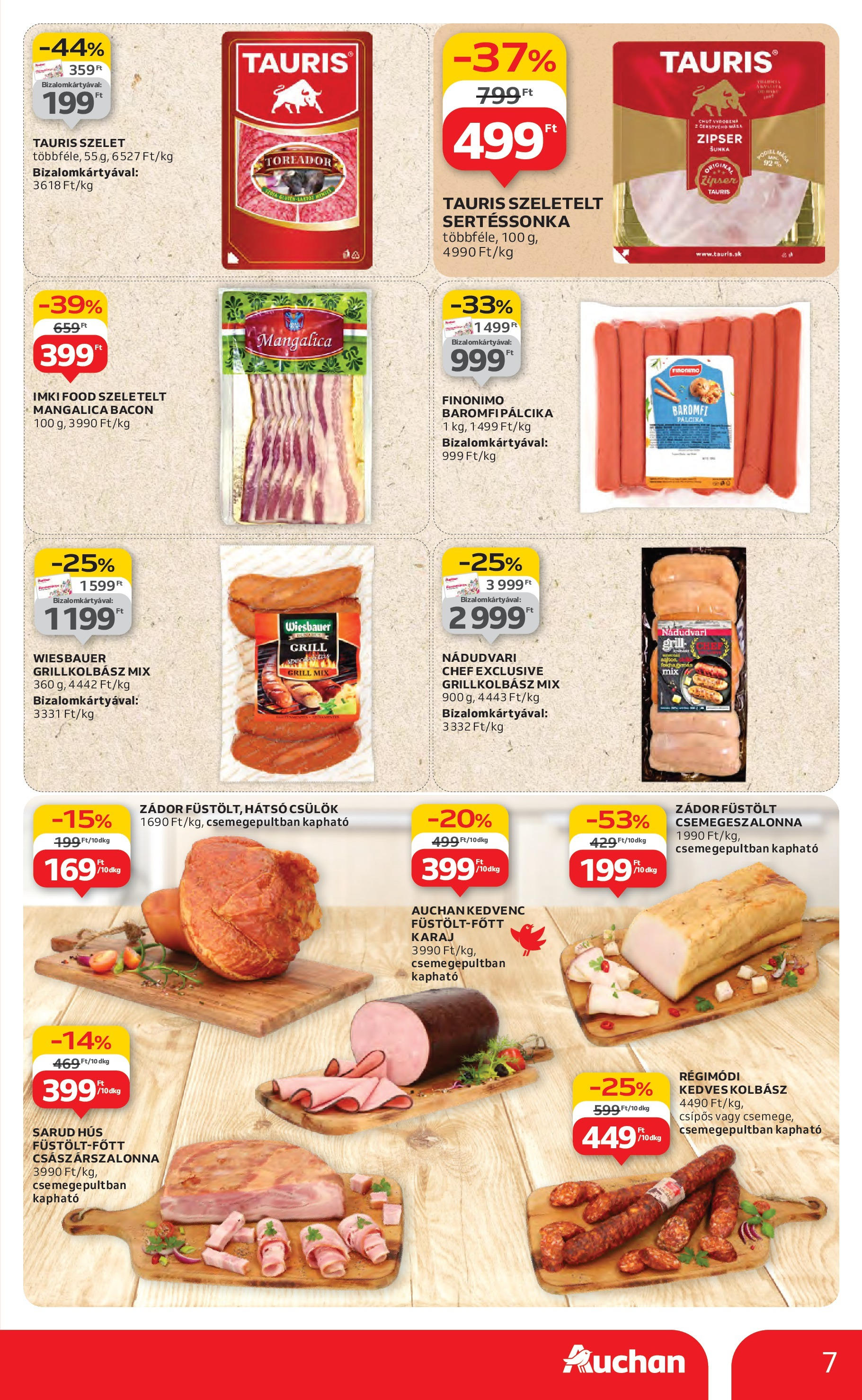 Akciós újság új Auchan - 2025.07.31. -tól/töl ⏳ | Oldal: 7 | Termékek: Grillkolbász, Hús, Bacon, Császárszalonna Auchan Akciós újság - 2025.07.31. -tól/töl > akció, lapozható szórólap 🛍️ | Oldal: 7 | Termékek: Grillkolbász, Hús, Bacon, Császárszalonna