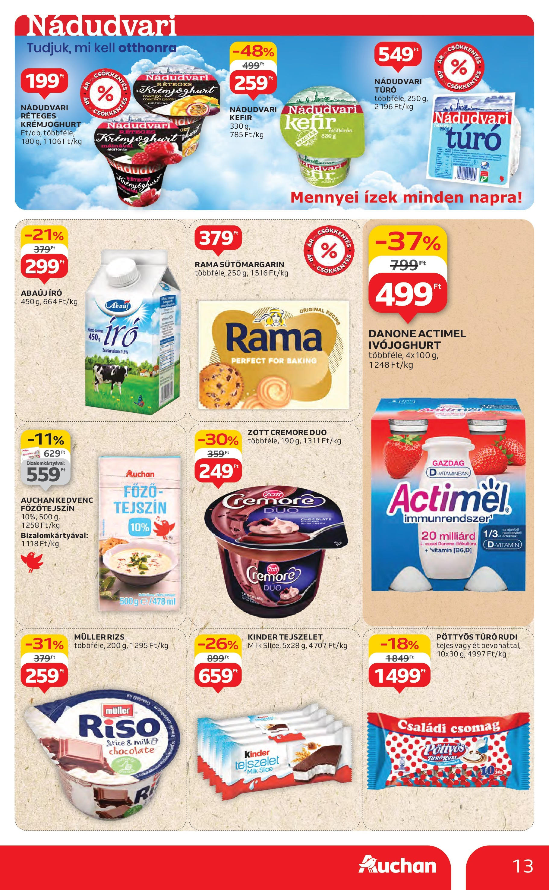 Akciós újság új Auchan - 2025.07.31. -tól/töl ⏳ | Oldal: 13 | Termékek: Ivójoghurt, Főzőtejszín, Túró, Mangó Auchan Akciós újság - 2025.07.31. -tól/töl > akció, lapozható szórólap 🛍️ | Oldal: 13 | Termékek: Ivójoghurt, Főzőtejszín, Túró, Mangó