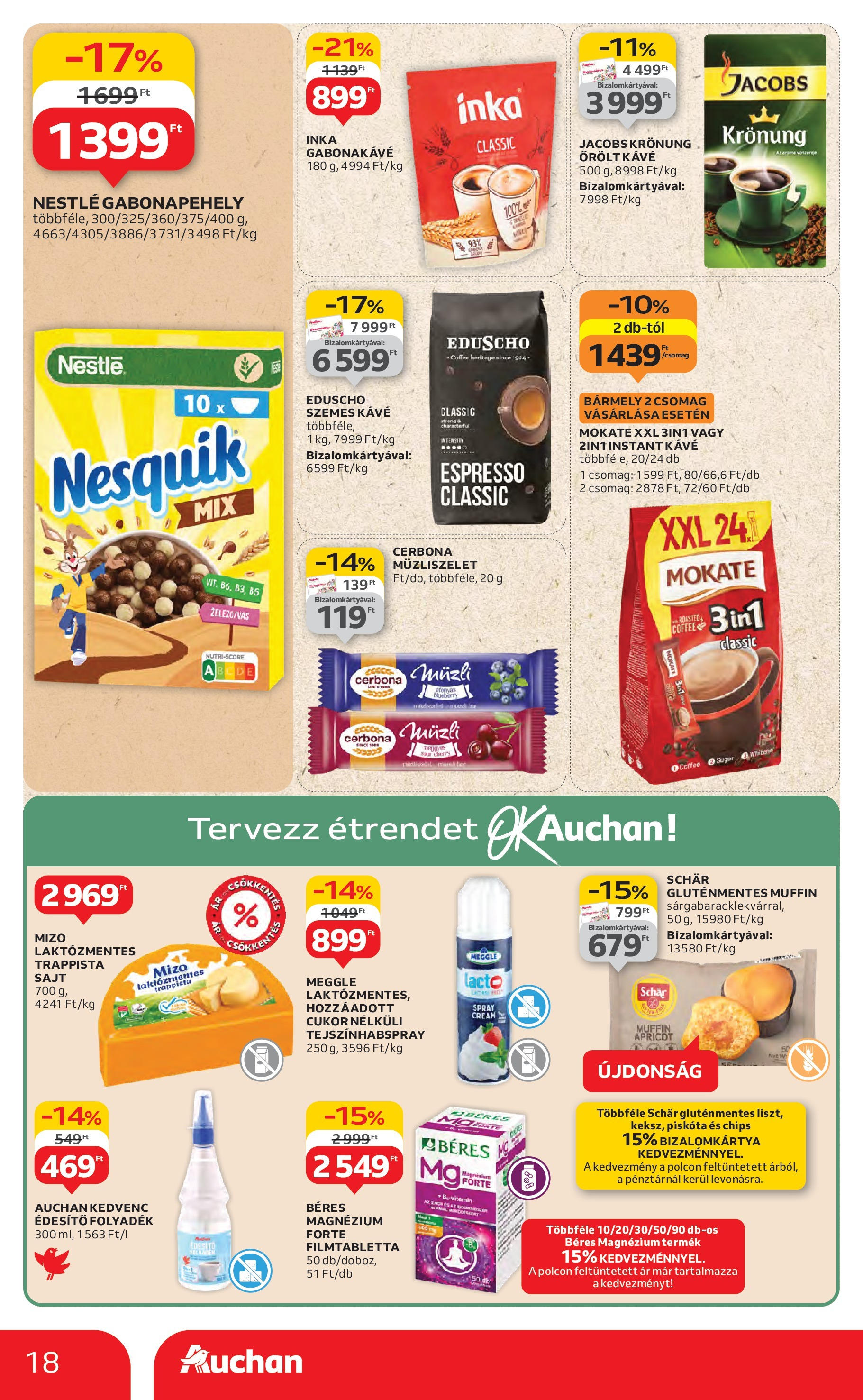 Akciós újság új Auchan - 2025.07.31. -tól/töl ⏳ | Oldal: 18 | Termékek: Gabonapehely, Muffin, Nesquik, Instant kávé Auchan Akciós újság - 2025.07.31. -tól/töl > akció, lapozható szórólap 🛍️ | Oldal: 18 | Termékek: Gabonapehely, Muffin, Nesquik, Instant kávé
