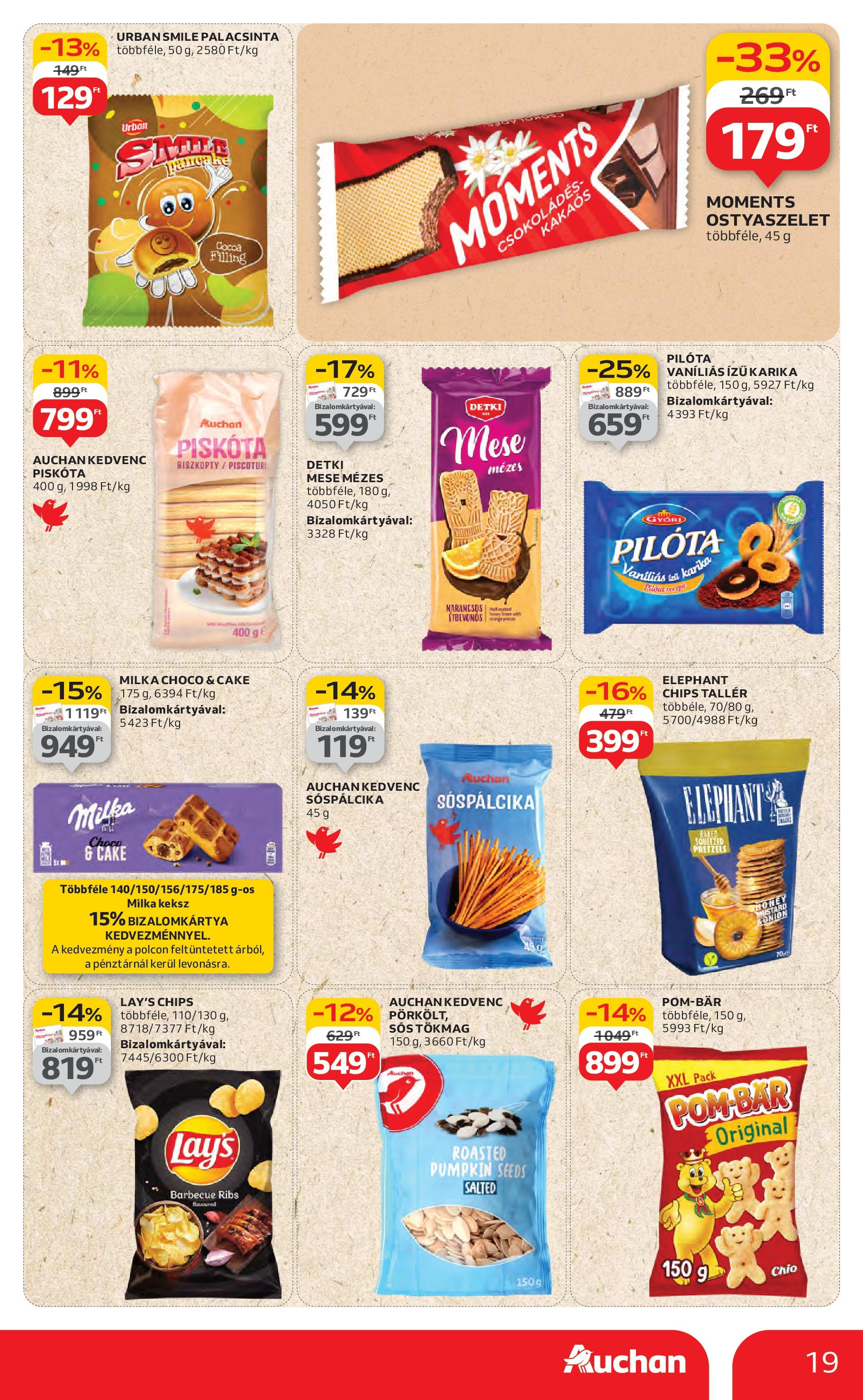 Akciós újság új Auchan - 2025.07.31. -tól/töl ⏳ | Oldal: 19 | Termékek: Tökmag, Chips, Ostyaszelet, Keksz Auchan Akciós újság - 2025.07.31. -tól/töl > akció, lapozható szórólap 🛍️ | Oldal: 19 | Termékek: Tökmag, Chips, Ostyaszelet, Keksz