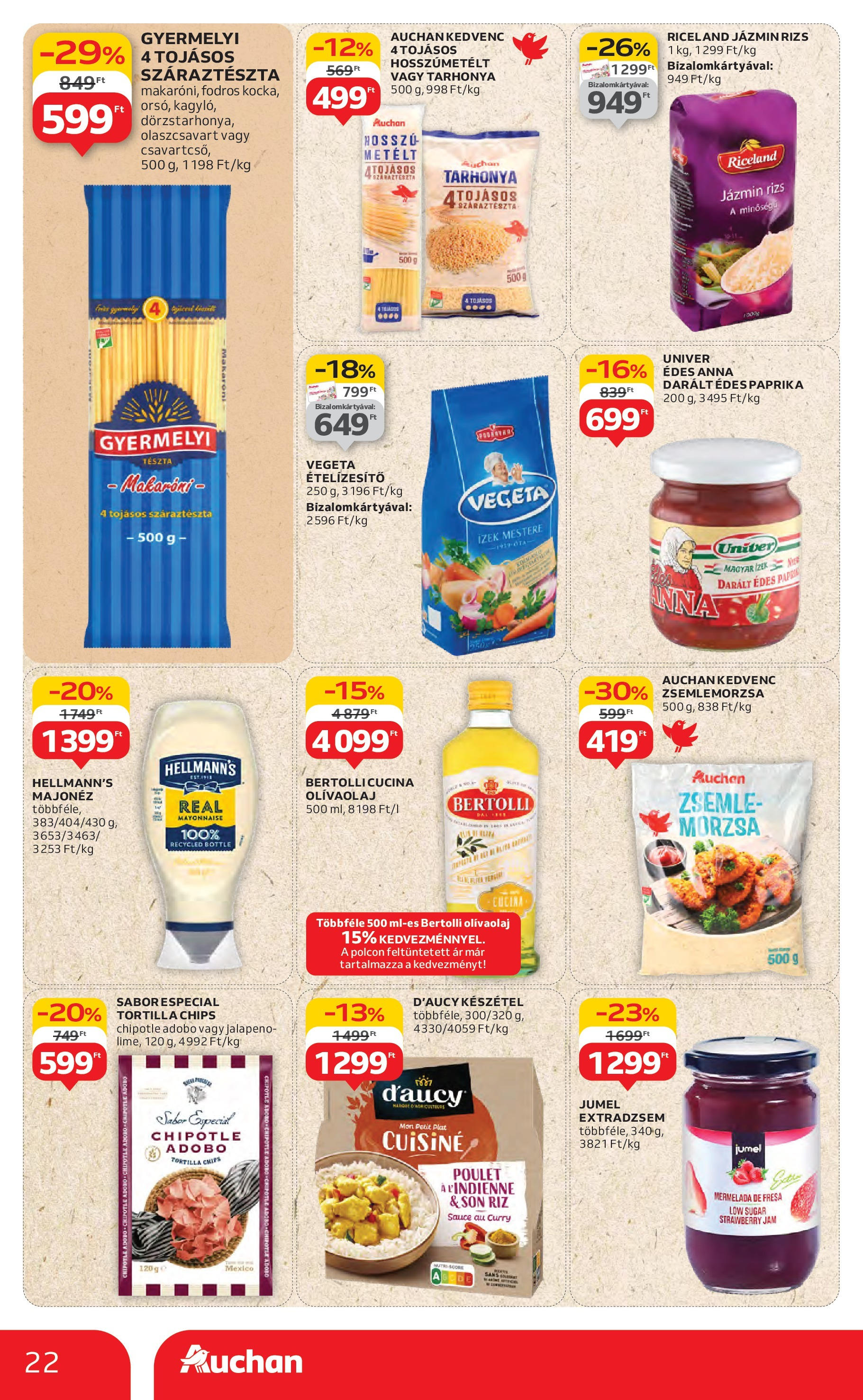Akciós újság új Auchan - 2025.07.31. -tól/töl ⏳ | Oldal: 22 | Termékek: Chips, Vegeta, Tarhonya, Rizs Auchan Akciós újság - 2025.07.31. -tól/töl > akció, lapozható szórólap 🛍️ | Oldal: 22 | Termékek: Chips, Vegeta, Tarhonya, Rizs