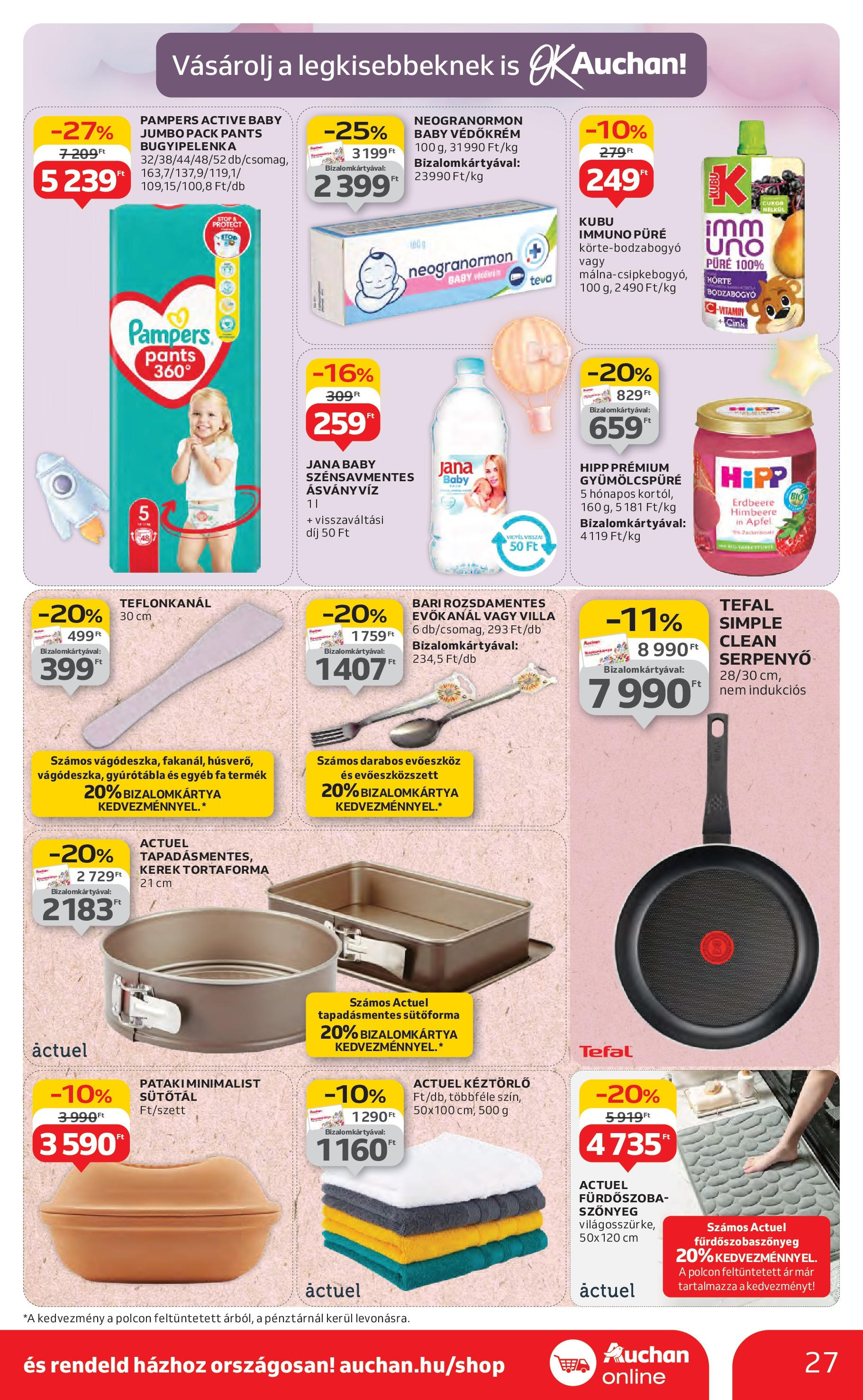 Akciós újság új Auchan - 2025.07.31. -tól/töl ⏳ | Oldal: 27 | Termékek: Pampers, Körte, Evőeszköz, Fürdőszoba Auchan Akciós újság - 2025.07.31. -tól/töl > akció, lapozható szórólap 🛍️ | Oldal: 27 | Termékek: Pampers, Körte, Evőeszköz, Fürdőszoba