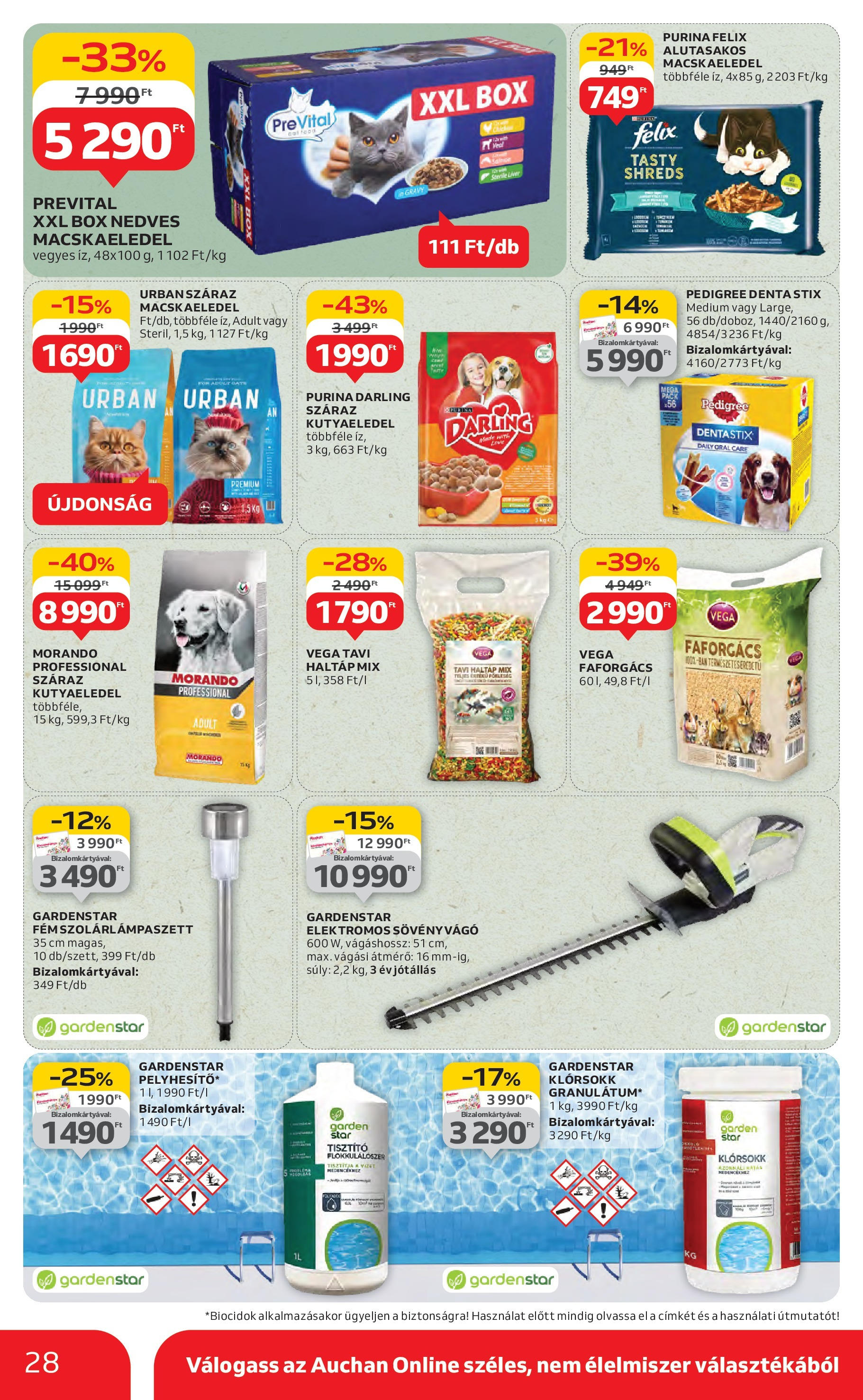 Akciós újság új Auchan - 2025.07.31. -tól/töl ⏳ | Oldal: 28 | Termékek: Macskaeledel, Kutyaeledel, Sövényvágó Auchan Akciós újság - 2025.07.31. -tól/töl > akció, lapozható szórólap 🛍️ | Oldal: 28 | Termékek: Macskaeledel, Kutyaeledel, Sövényvágó