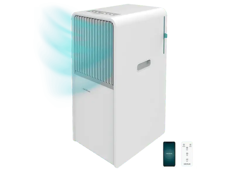 Cecotec 8163 ForceClima 7550 Style Connected Mobiles Klimagerät (Max. Raumgröße: 20 m², EEK: A, 7000 BTU/h, Weiß)