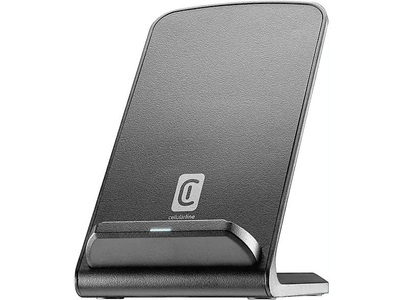 Cellular Line Wireless Charger easy stand 10W für Qi-fähige Geräte, Schwarz; Kabelloses Ladegerät