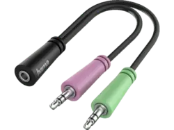 HAMA Audio-Adapter 2x 3pol. 3,5-mm-Klinke-Stecker - 4pol. 3,5-mm-Klinke-Headset