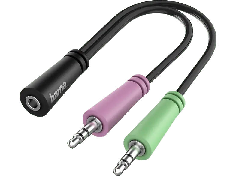 HAMA Audio-Adapter 2x 3pol. 3,5-mm-Klinke-Stecker - 4pol. 3,5-mm-Klinke-Headset