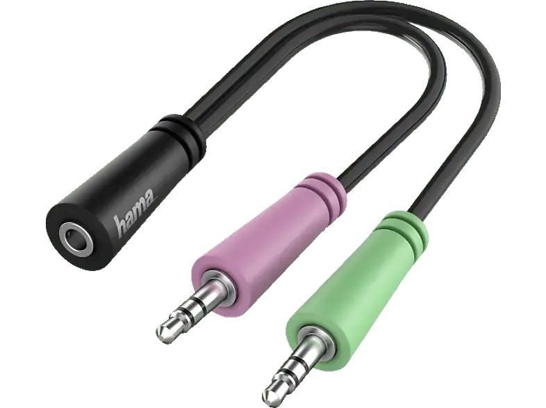HAMA Audio-Adapter 2x 3pol. 3,5-mm-Klinke-Stecker - 4pol. 3,5-mm-Klinke-Headset